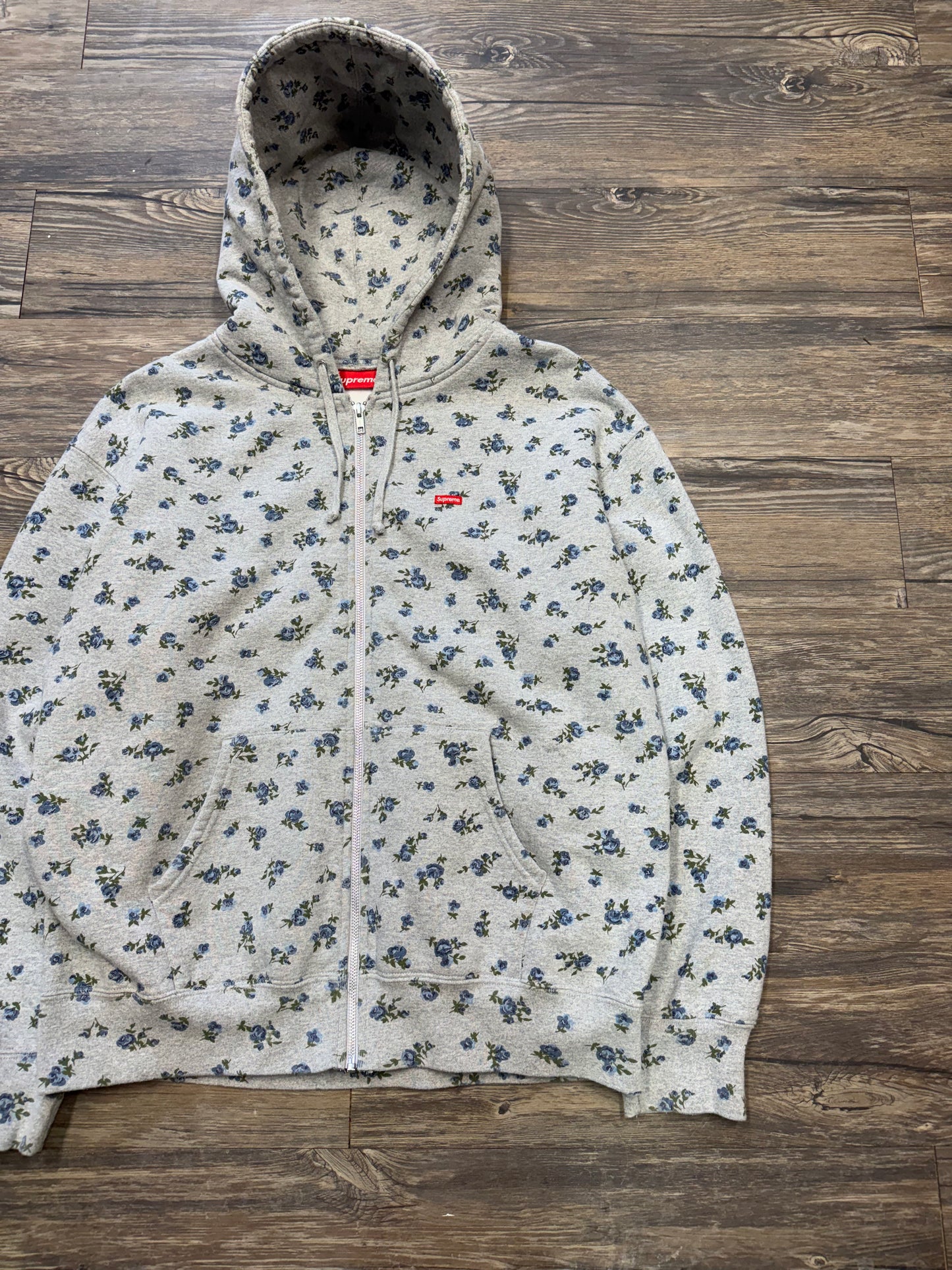 SUPREME SMALL BOX LOGO FLORAL ZIP UP (L)