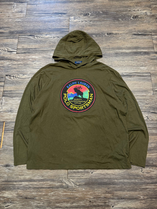 POLO RALPH LAUREN SPORTSMAN EMBLEM HOODED SWEATSHIRT (M)