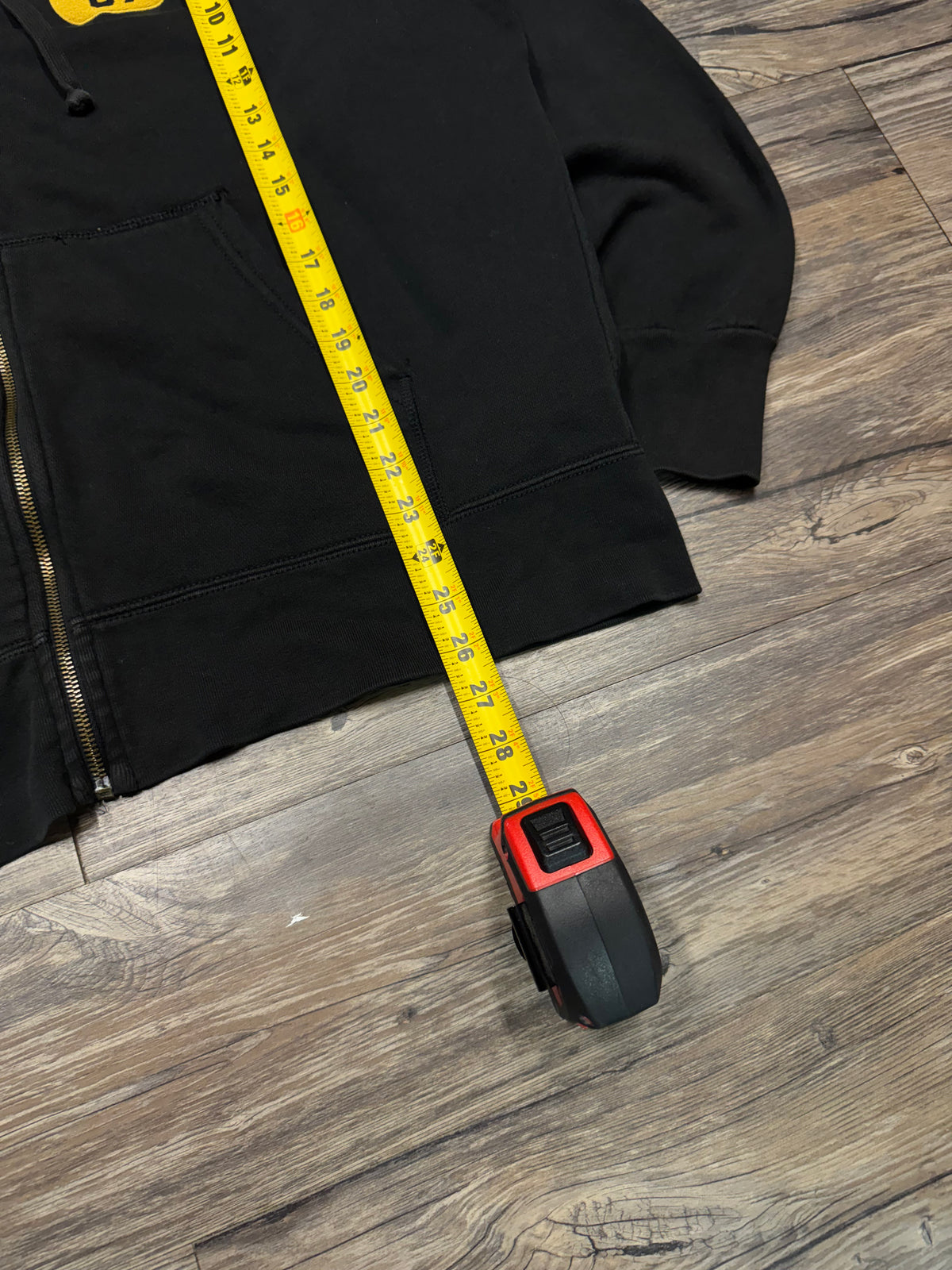 POLO JEANS CO. BLACK ZIP UP LOGO HOODIE (L)