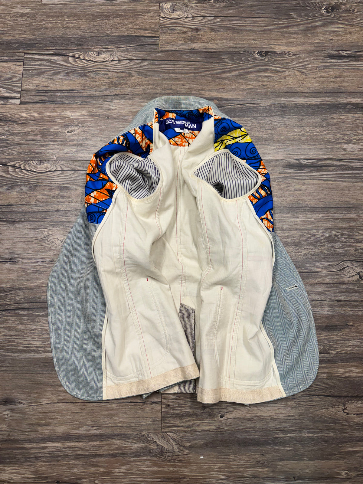 JUNYA WATANABE SS16 PATCHWORK LINEN BLAZER (S)