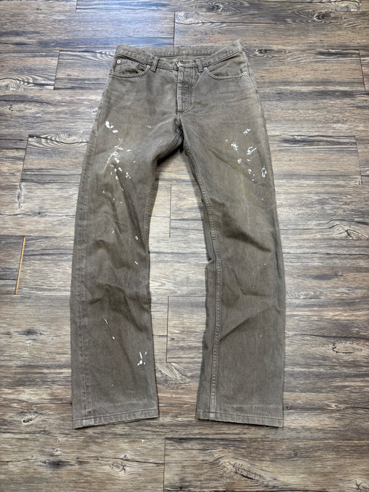 HELMUT LANG AW00 OVERDYED PAINTER JEANS (28)