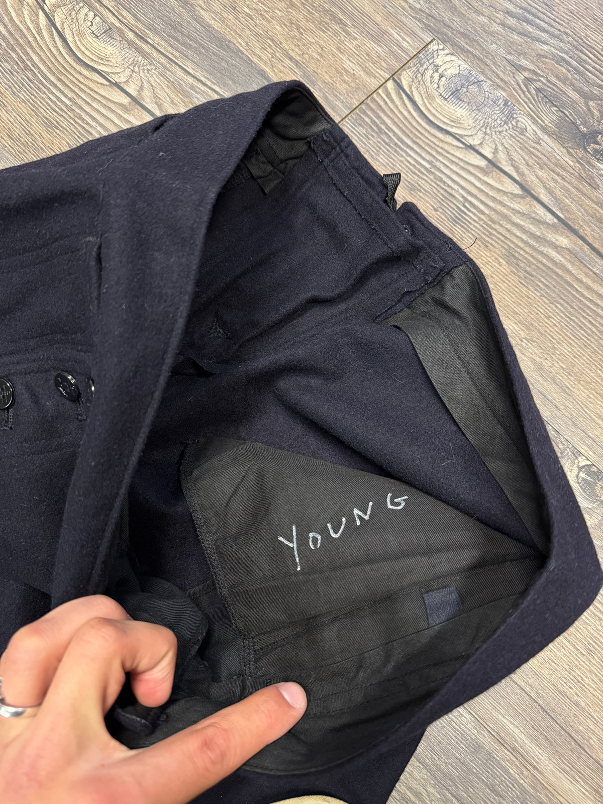 90’s VTG WOOL USN DARK BLUE SAILOR PANTS (33)