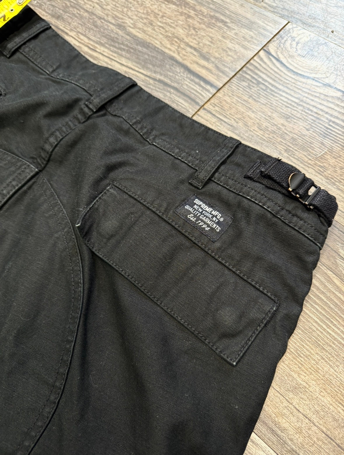 SUPREME X MFG BLACK TACTICAL CARGO PANTS (32)