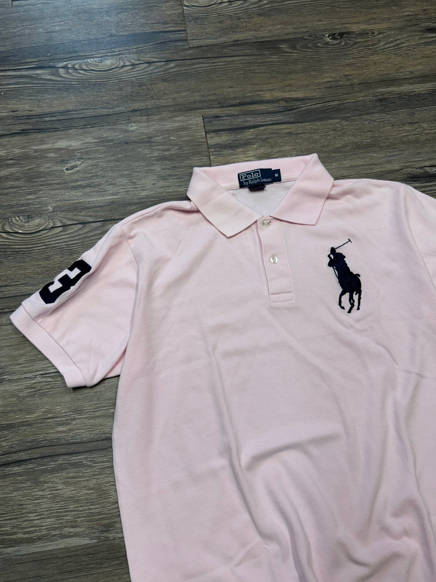 RALPH LAUREN BABY PINK BIG PONY POLO (M)