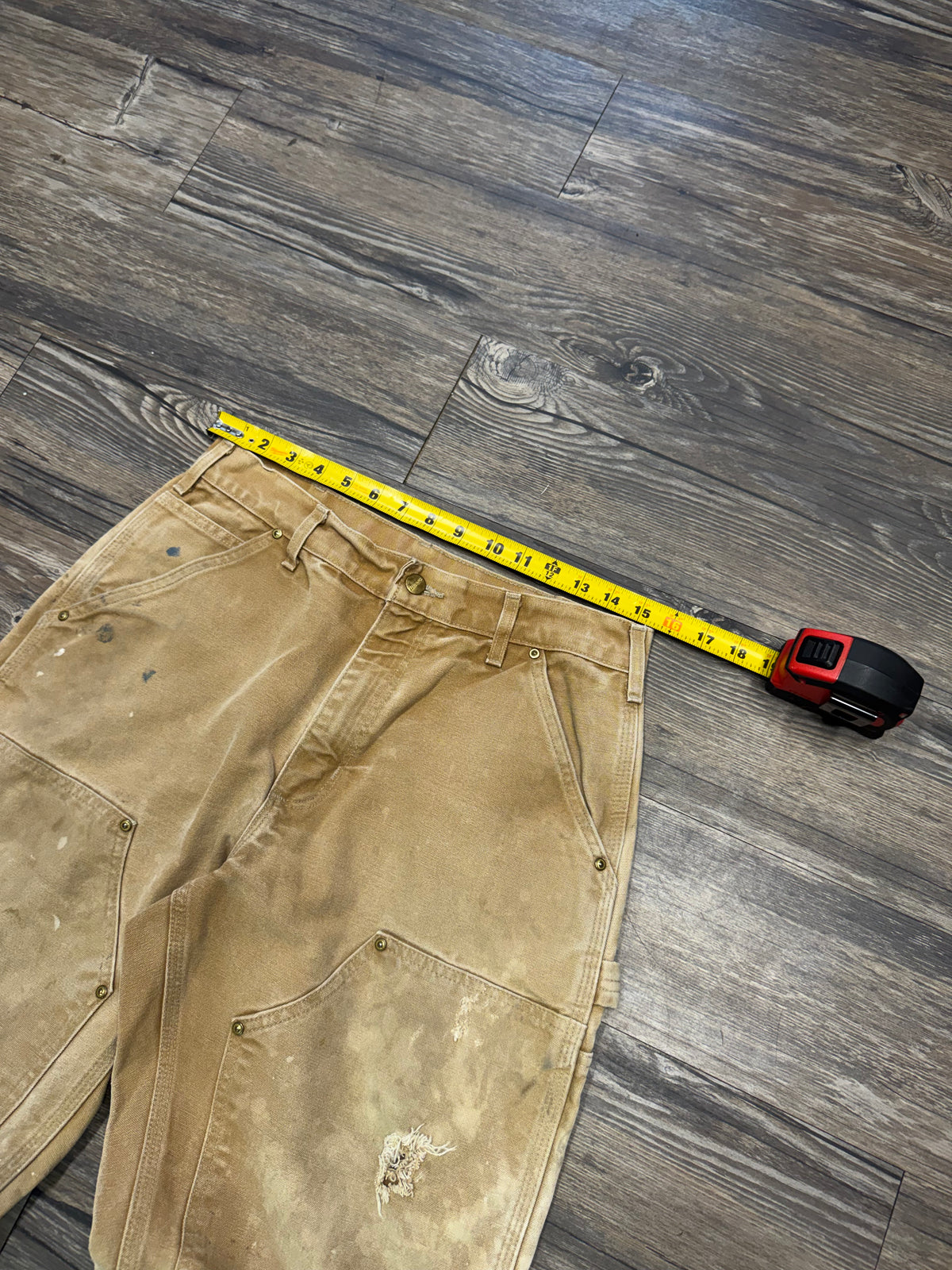 CARHARTT DISTRESSED DOUBLE KNEE CARPENTER PANTS (30)
