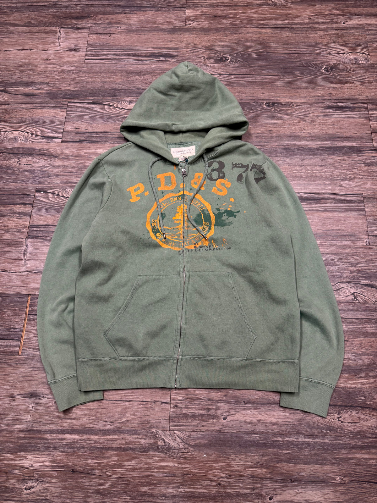 POLO RALPH LAUREN DENIM & SUPPLY CENTER LOGO HOODIE (L)