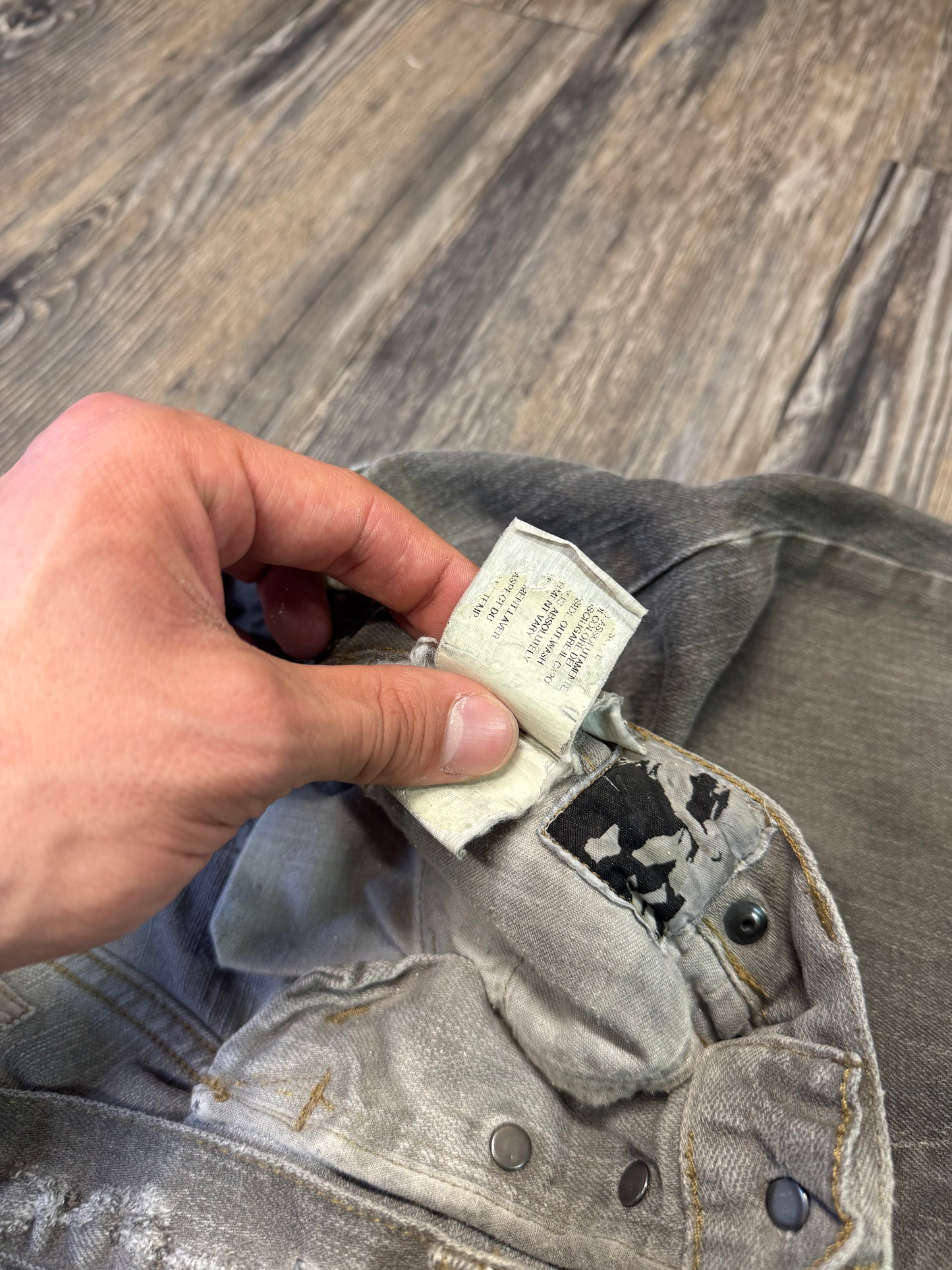 RICK OWENS DETROIT CUT TAN DENIM JEANS (27)