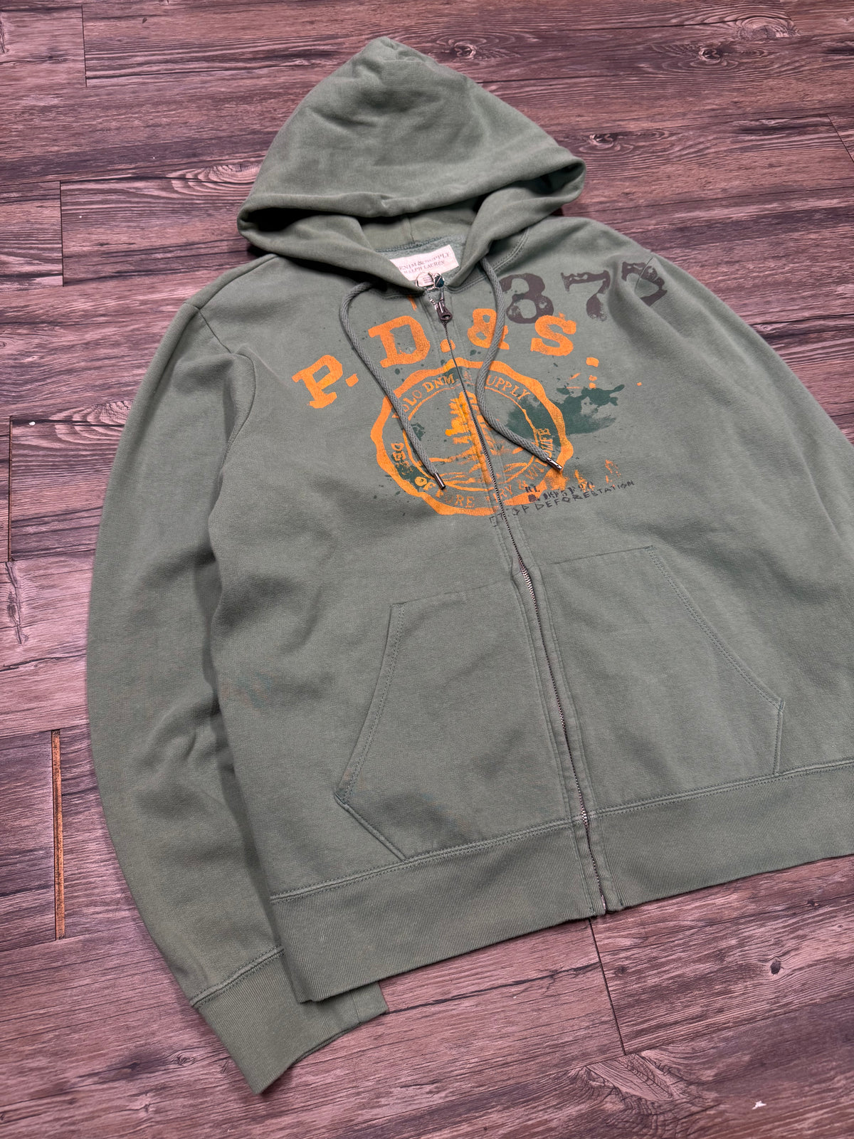 POLO RALPH LAUREN DENIM & SUPPLY CENTER LOGO HOODIE (L)