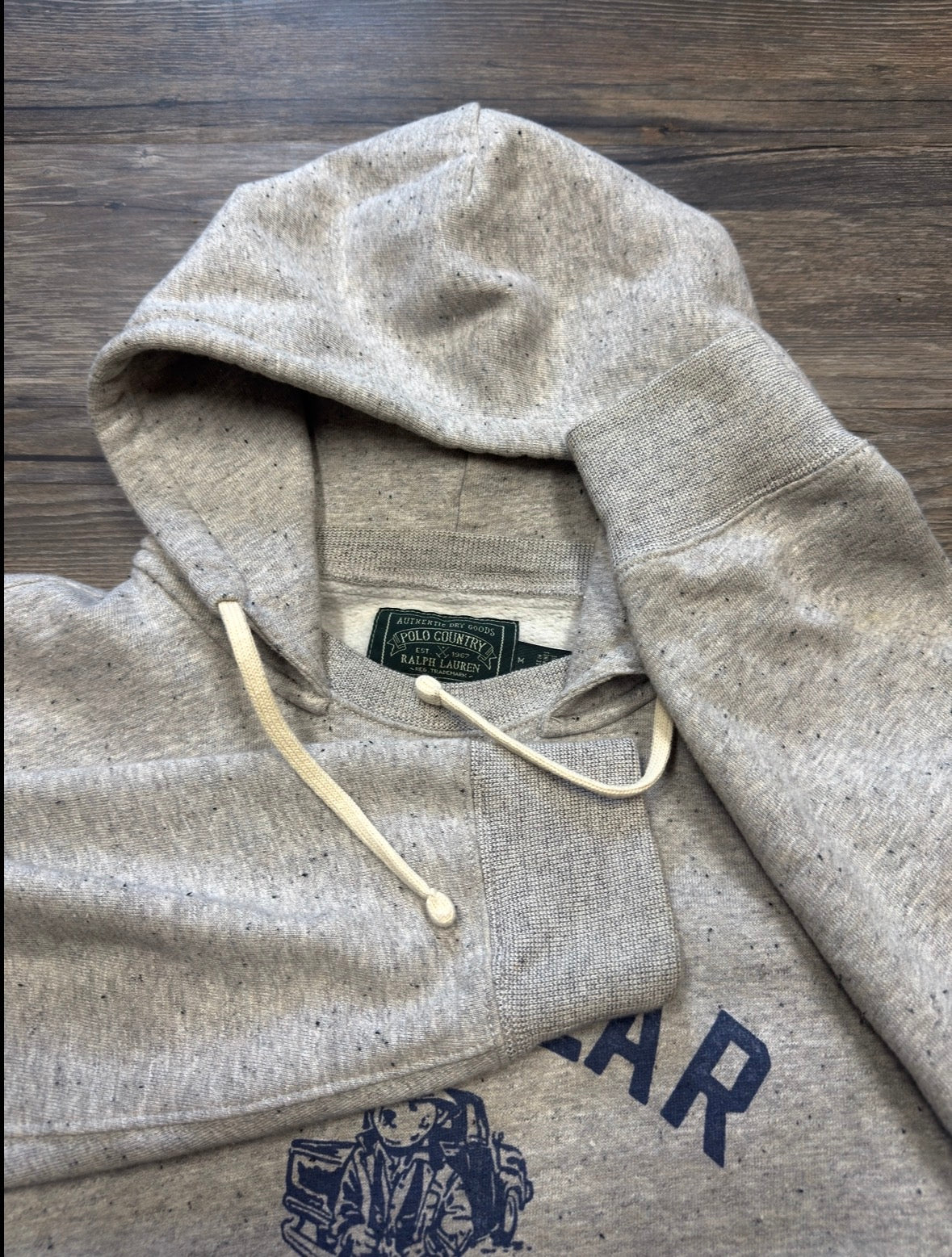 POLO RALPH LAUREN COUNTRY EMBROIDERED STENCIL AFTER HOOD SWEATSHIRT (M)