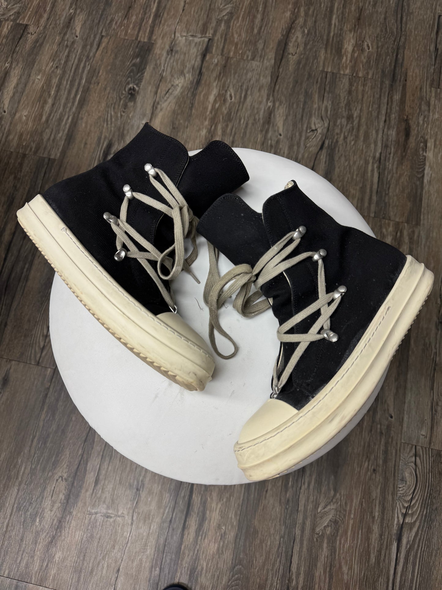 RICK OWENS DRKSHDW HEXA RAMONE HI-TOP SNEAKERS (39)