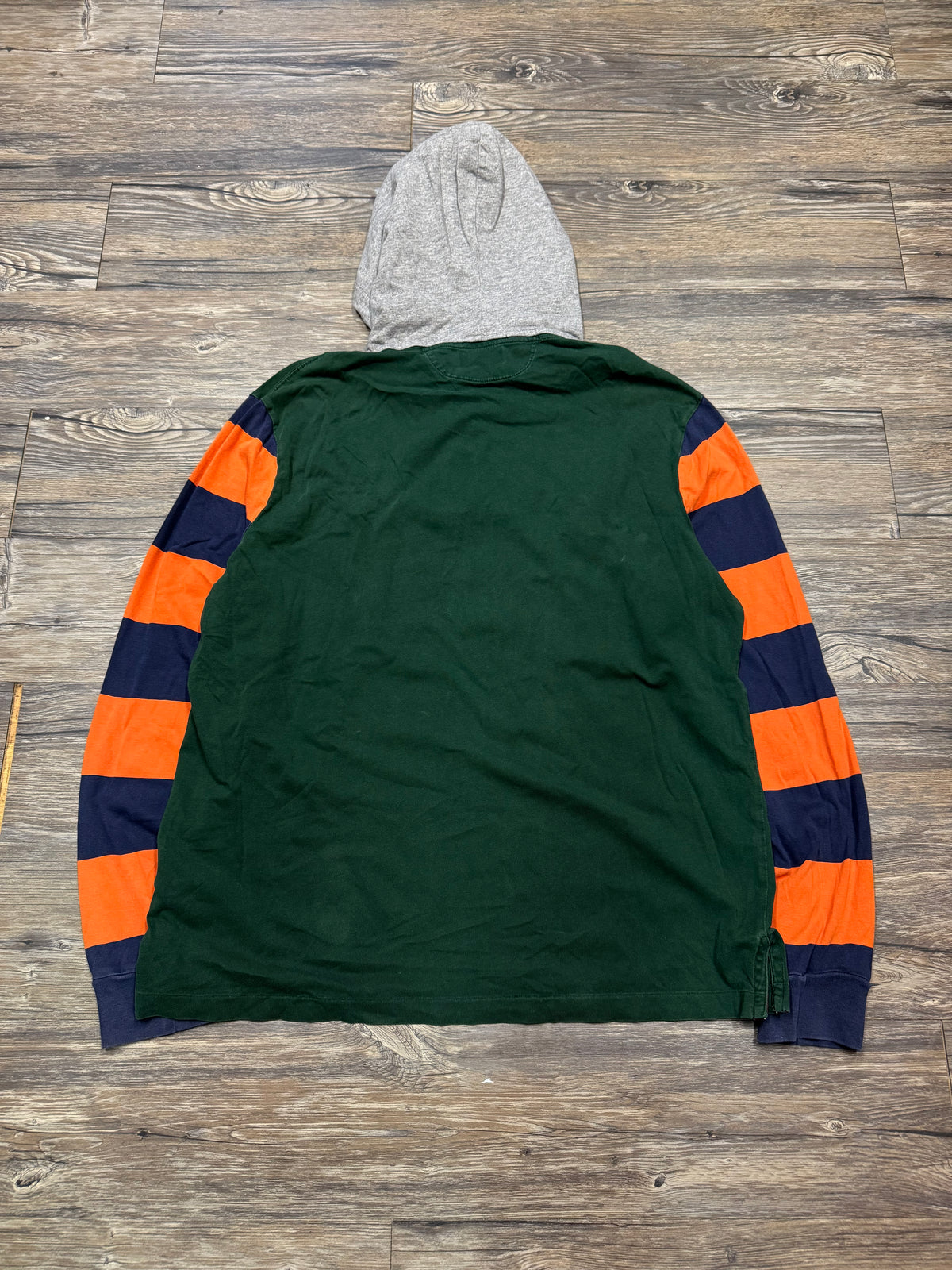 POLO RALPH LAUREN STRIPED R.L.P.C BLEECKER CUP HENLEY HOODIE (L)