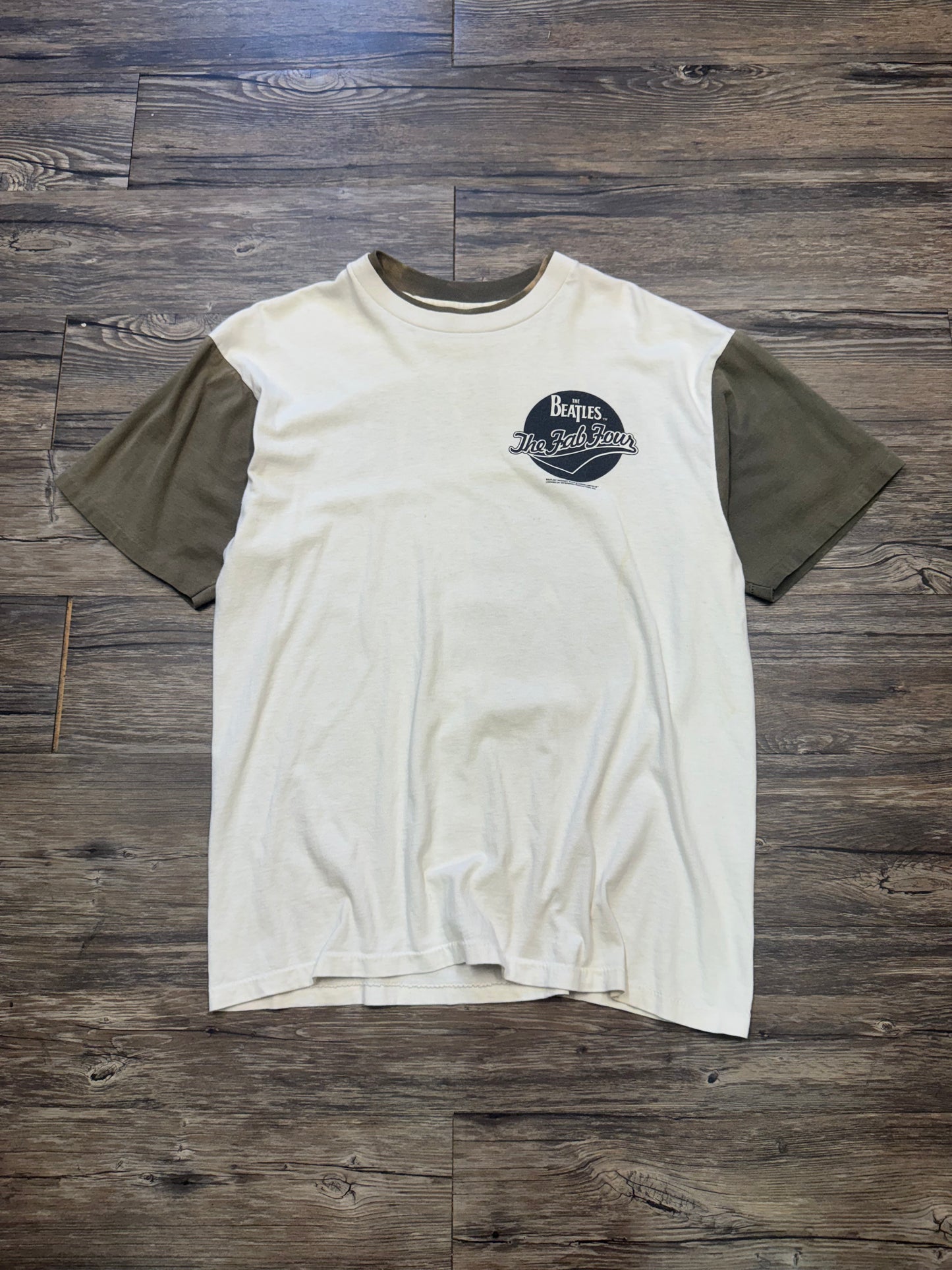 THE BEATLES 90s 2TONE ‘THE FAB FOUR’ T-SHIRT (L)