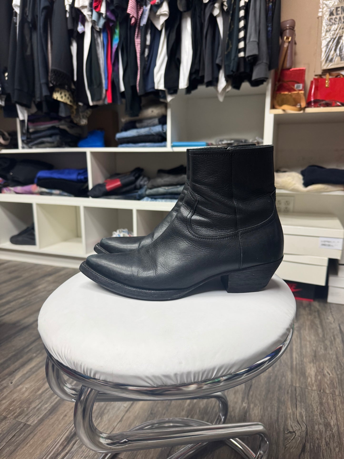 SAINT LAURENT ANKLE ZIP WYATT BOOTS (10)