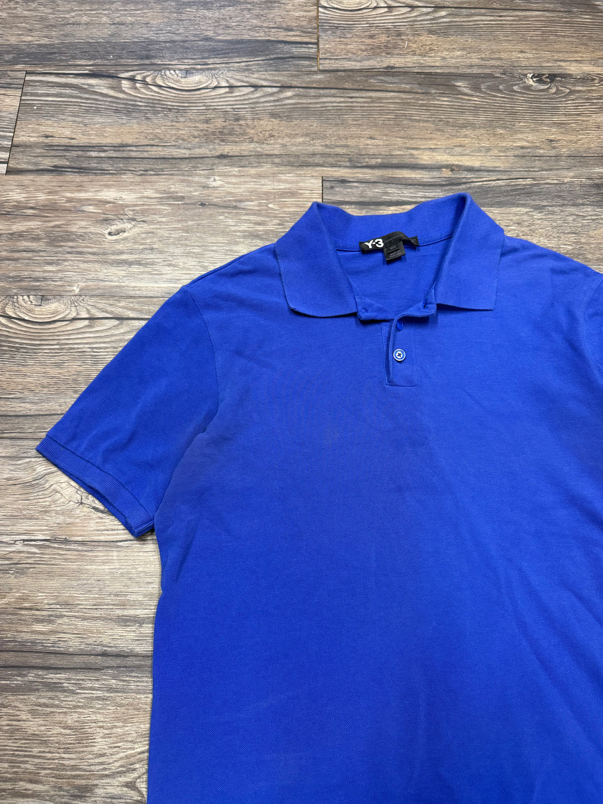 Y-3 LOGO ROYAL BLUE POLO SHIRT (M)