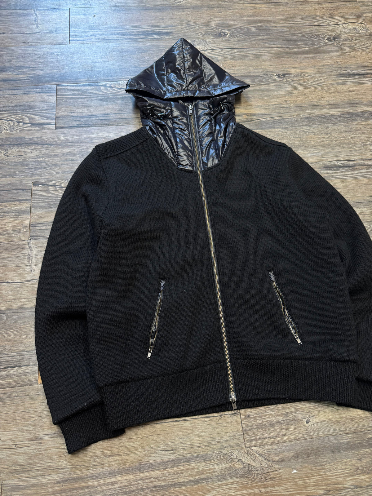 POLO RALPH LAUREN RLX WOOL HYBRID NYLON HOODED ZIP UP JACKET (M)
