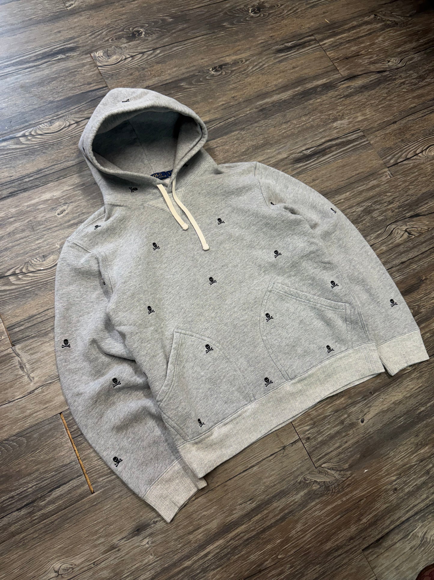 POLO RALPH LAUREN GRAY SKULL HOODIE (S)