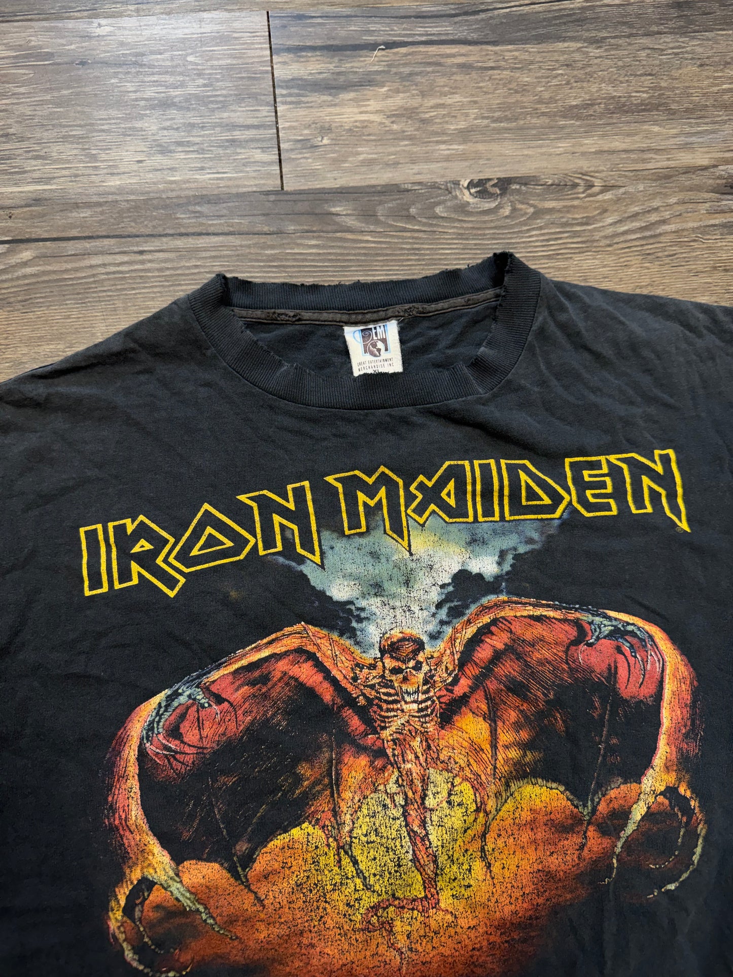 IRON MAIDEN VINTAGE DISTRESSED 90S T-SHIRT (XL)