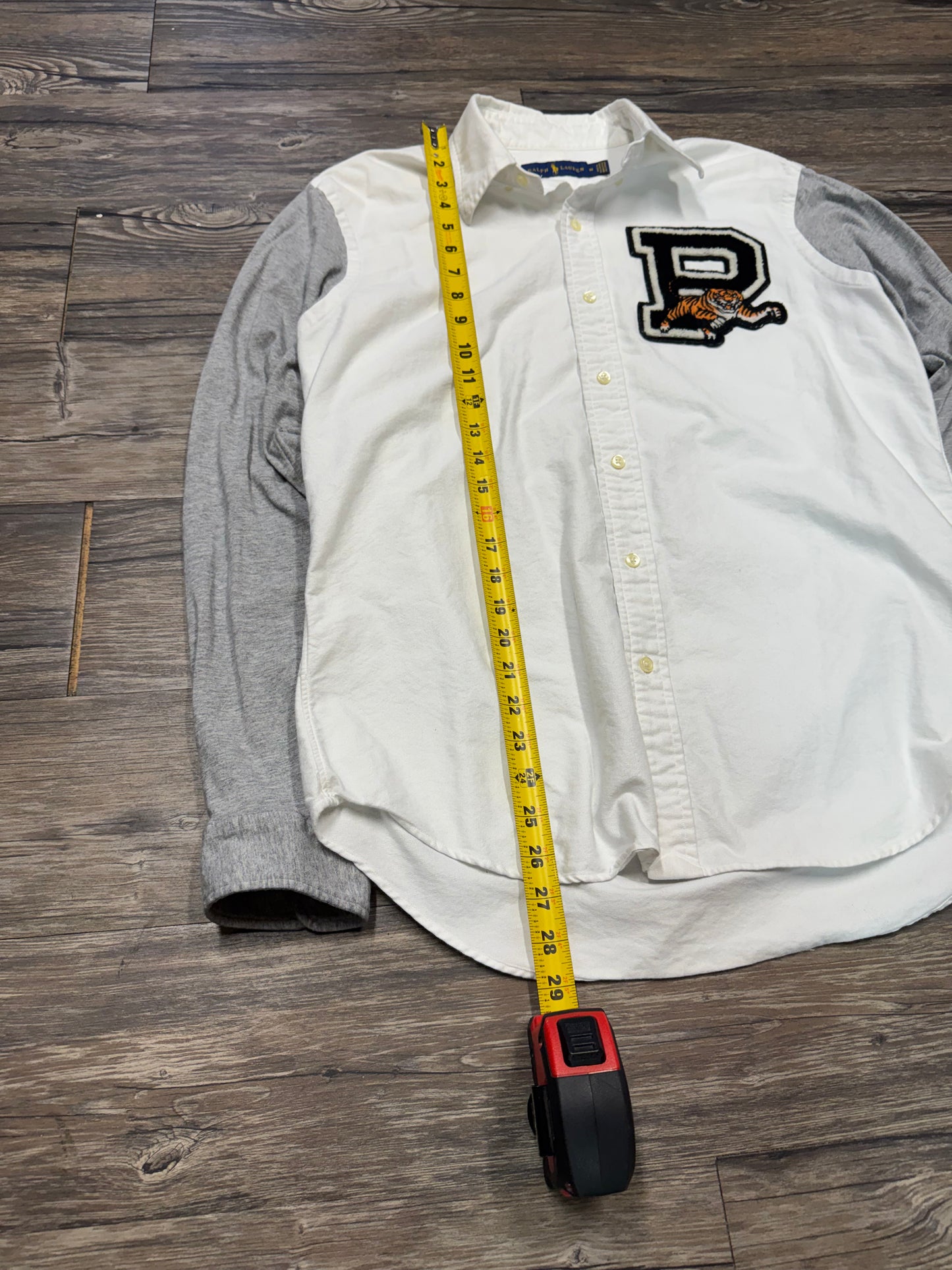 POLO RALPH LAUREN TIGER VARISTY BUTTON DOWN OXFORD SHIRT (M)