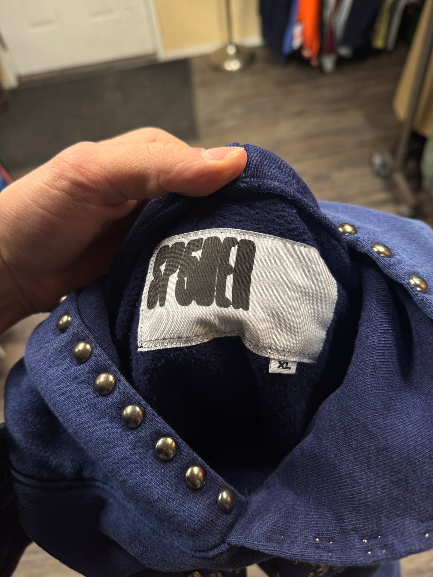 SP5DER PUNK V3 STUDDED HOODIE (XL)