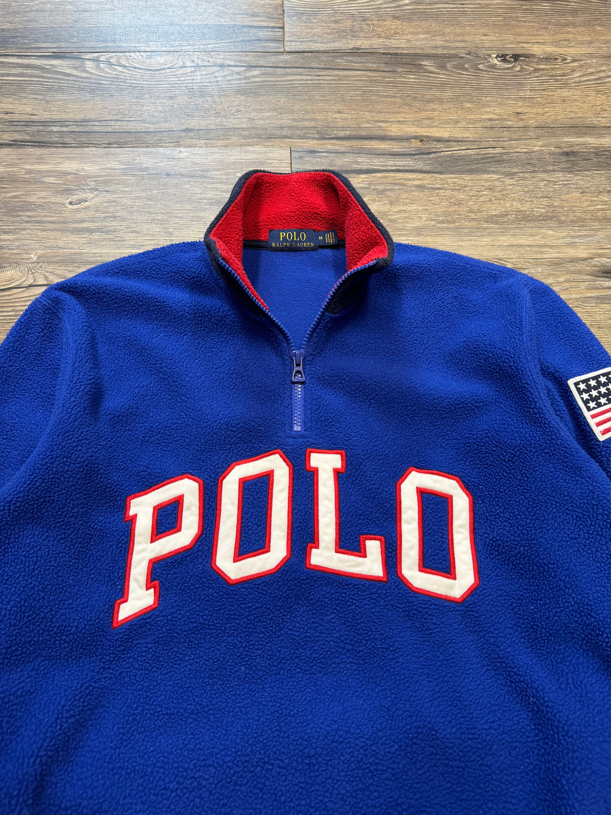 POLO RALPH LAUREN USA FLEECE QUARTER ZIP (M)