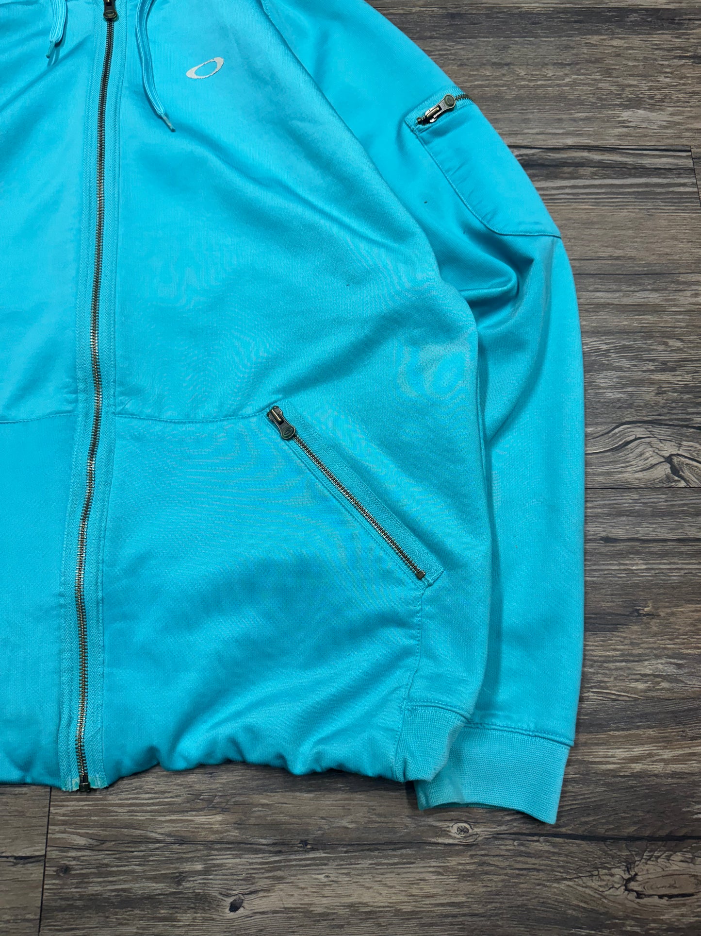 OAKLEY TURQUOISE BLUE SCUBA ZIP HOODIE (XL)