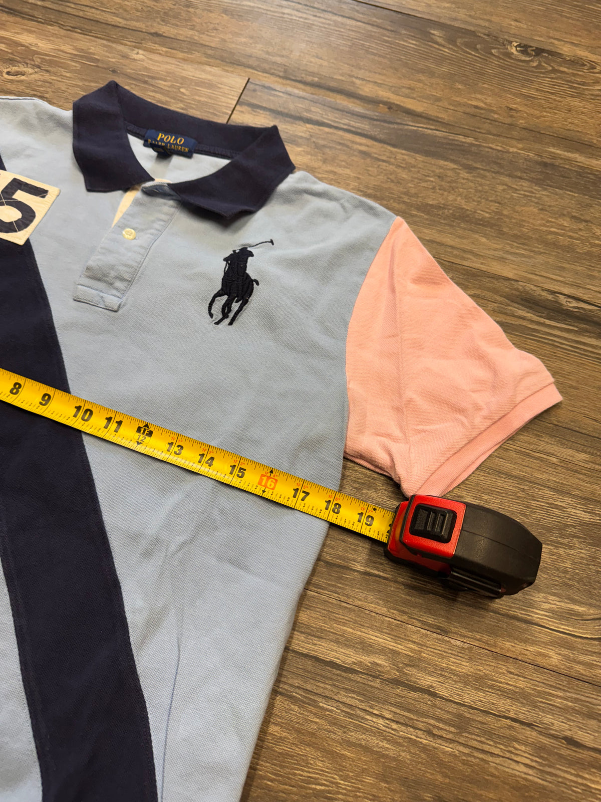 POLO RALPH LAUREN MULTI-COLORED STRIPE BIG PONY POLO (S)