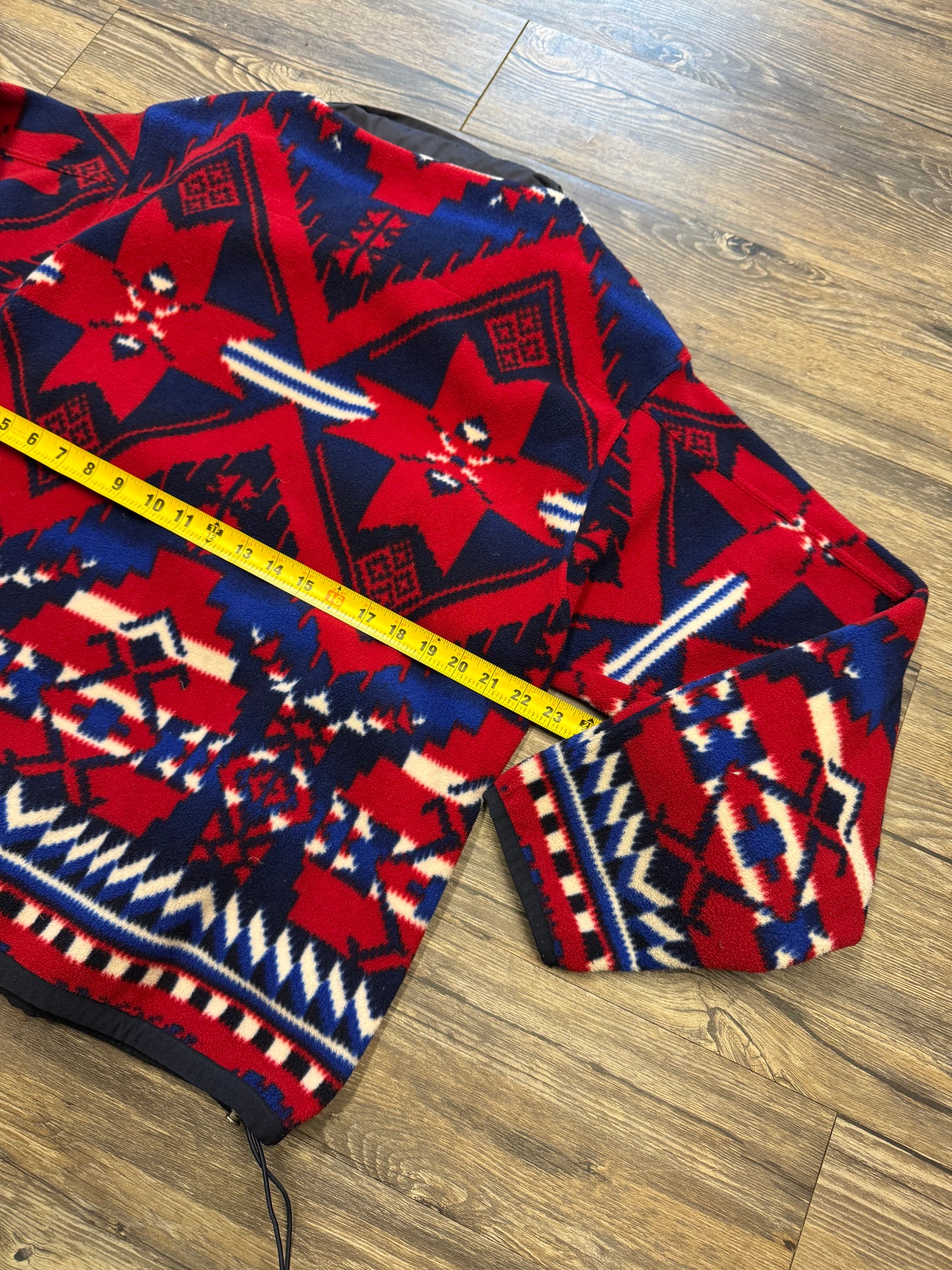 POLO RALPH LAUREN VTG AZTEC FLEECE QUARTER ZIP (L)