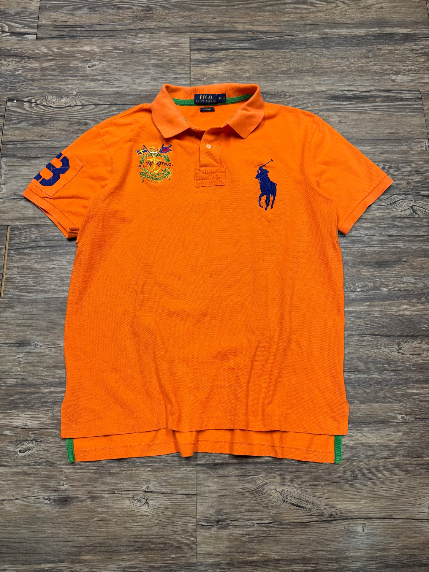POLO RALPH LAUREN BIG LOGO ORANGE POLO (XL)