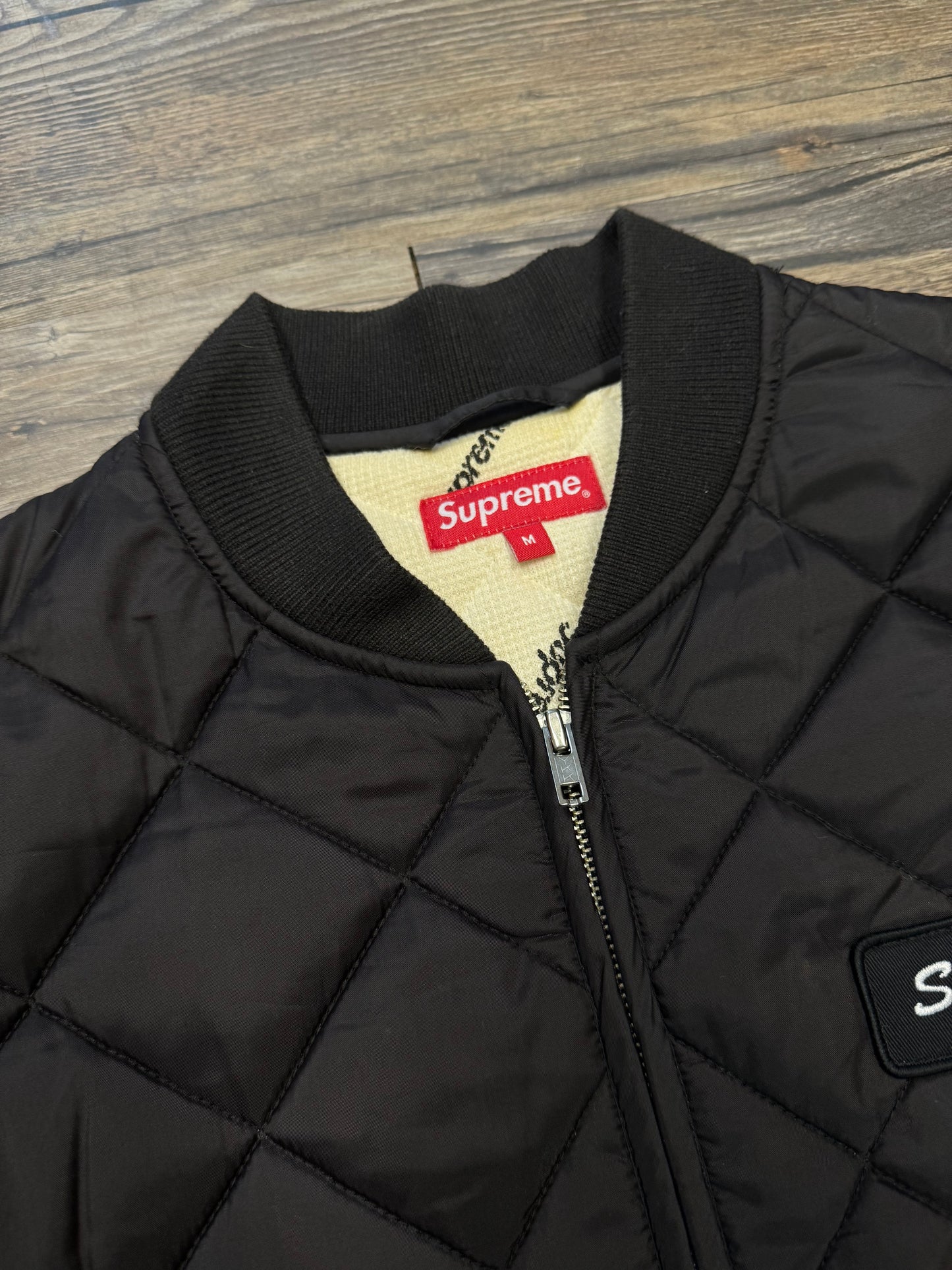 SUPREME FW16 QUILTED WAFFLE ZIP-UP JACKET (M)