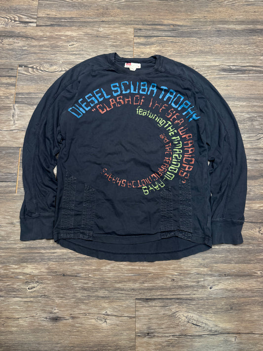 DIESEL RARE SCUBA TROPHY LONG SLEEVE T-SHIRT (LARGE)