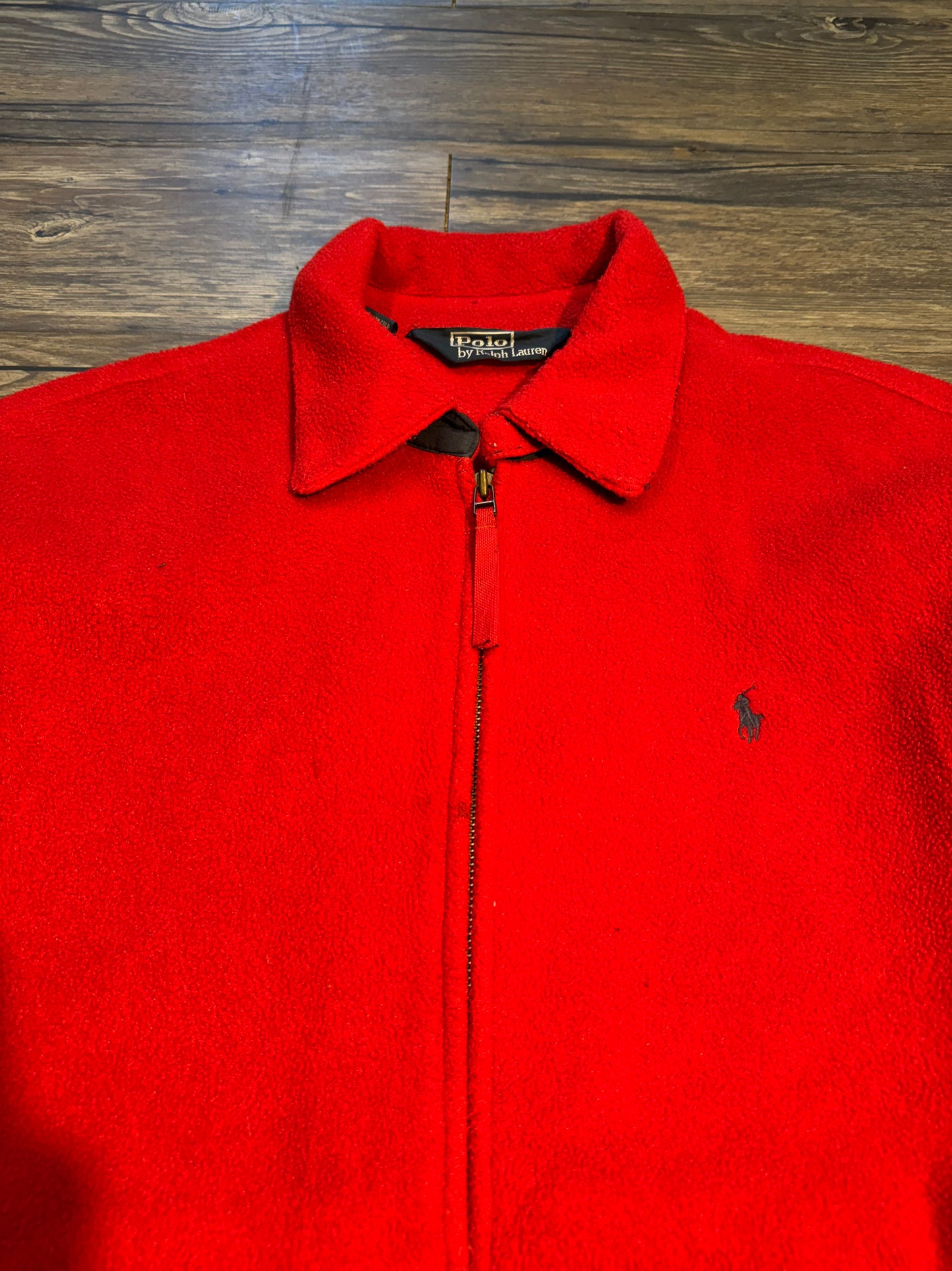VINTAGE POLO RALPH LAUREN RED FLEECE (L)