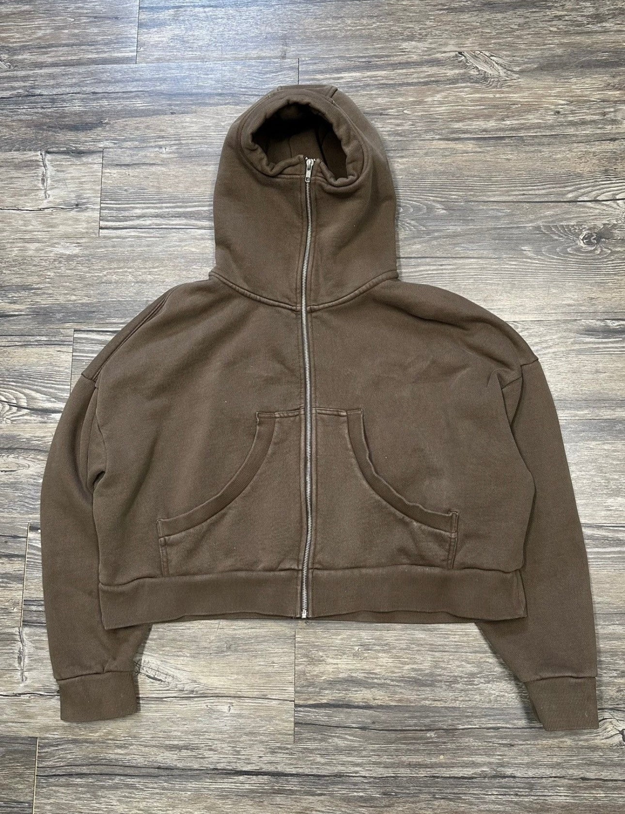 ENTIRE STUDIOS CROPPED FULL ZIP HOODIE (XS)