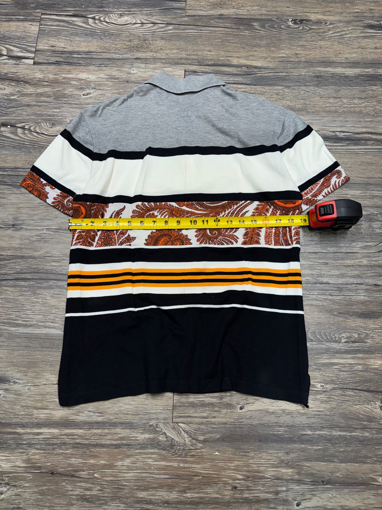 GIVENCHY PAISLEY STRIPED POLO T-SHIRT (M)