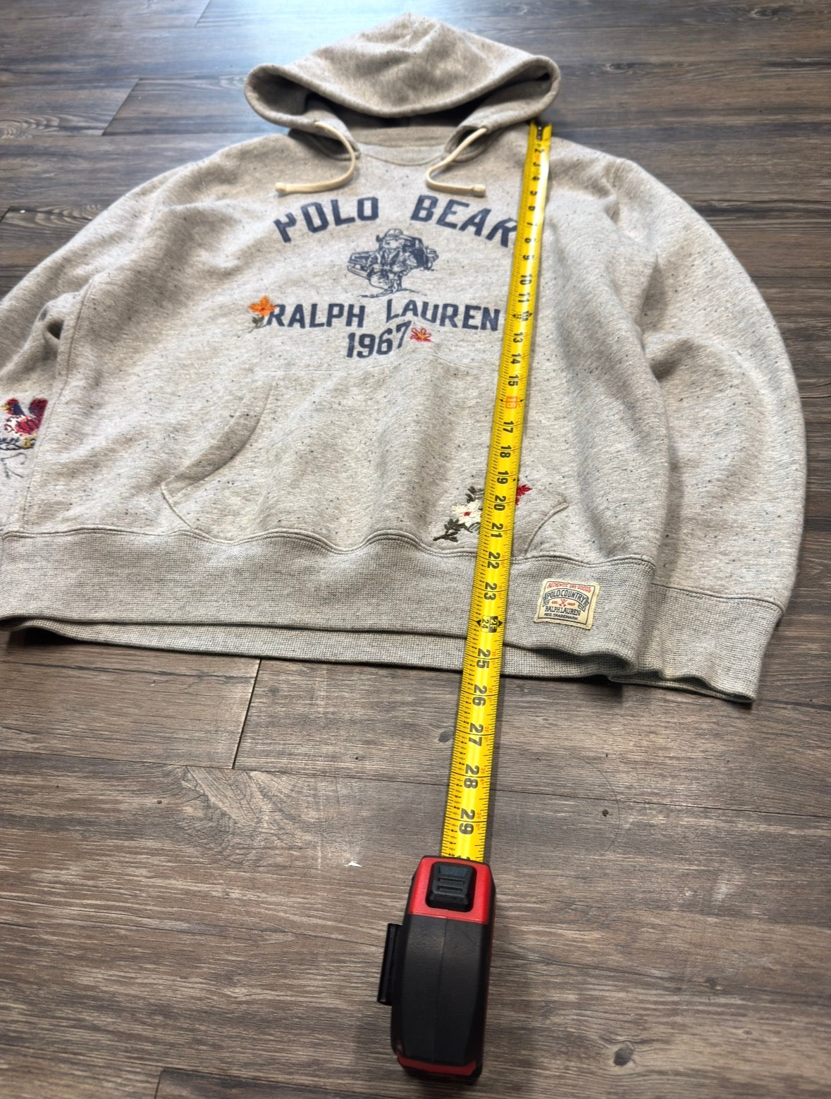 POLO RALPH LAUREN COUNTRY EMBROIDERED STENCIL AFTER HOOD SWEATSHIRT (M)