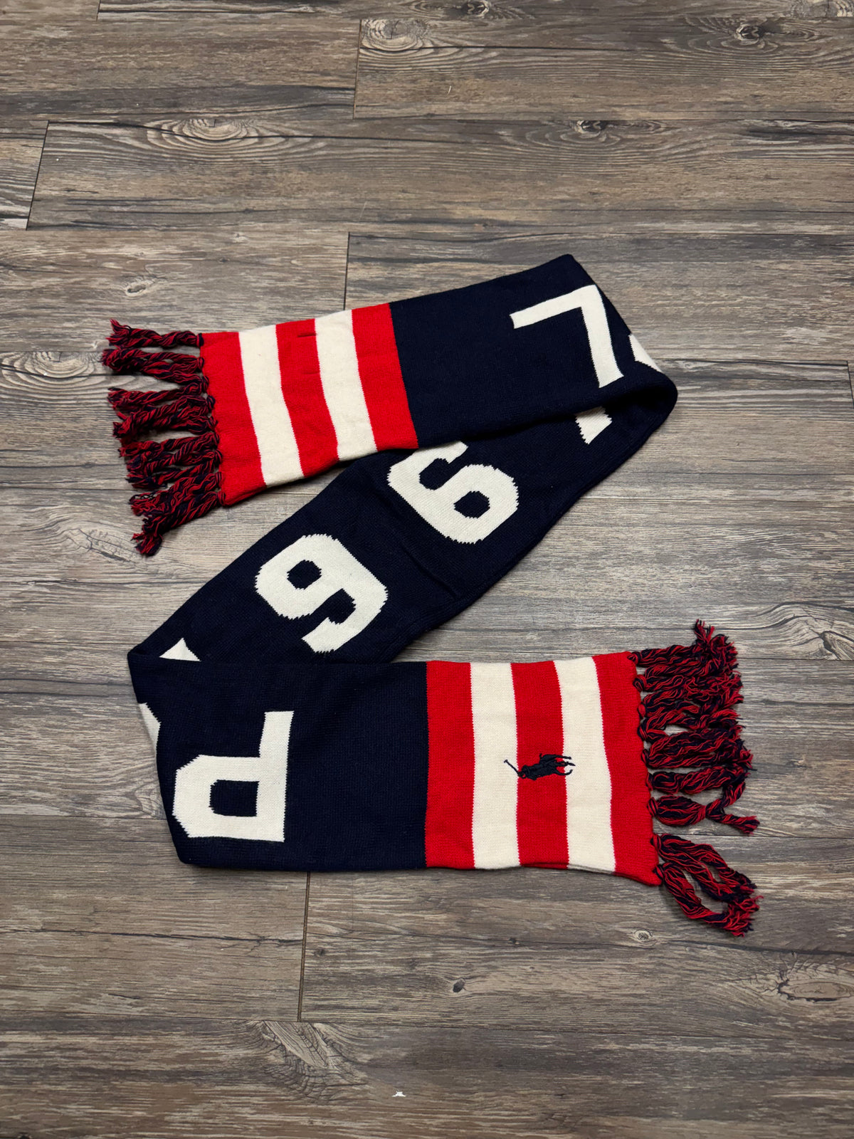 POLO RALPH LAUREN STRIPED OLYMPIC STAR STADIUM SCARF (OS)