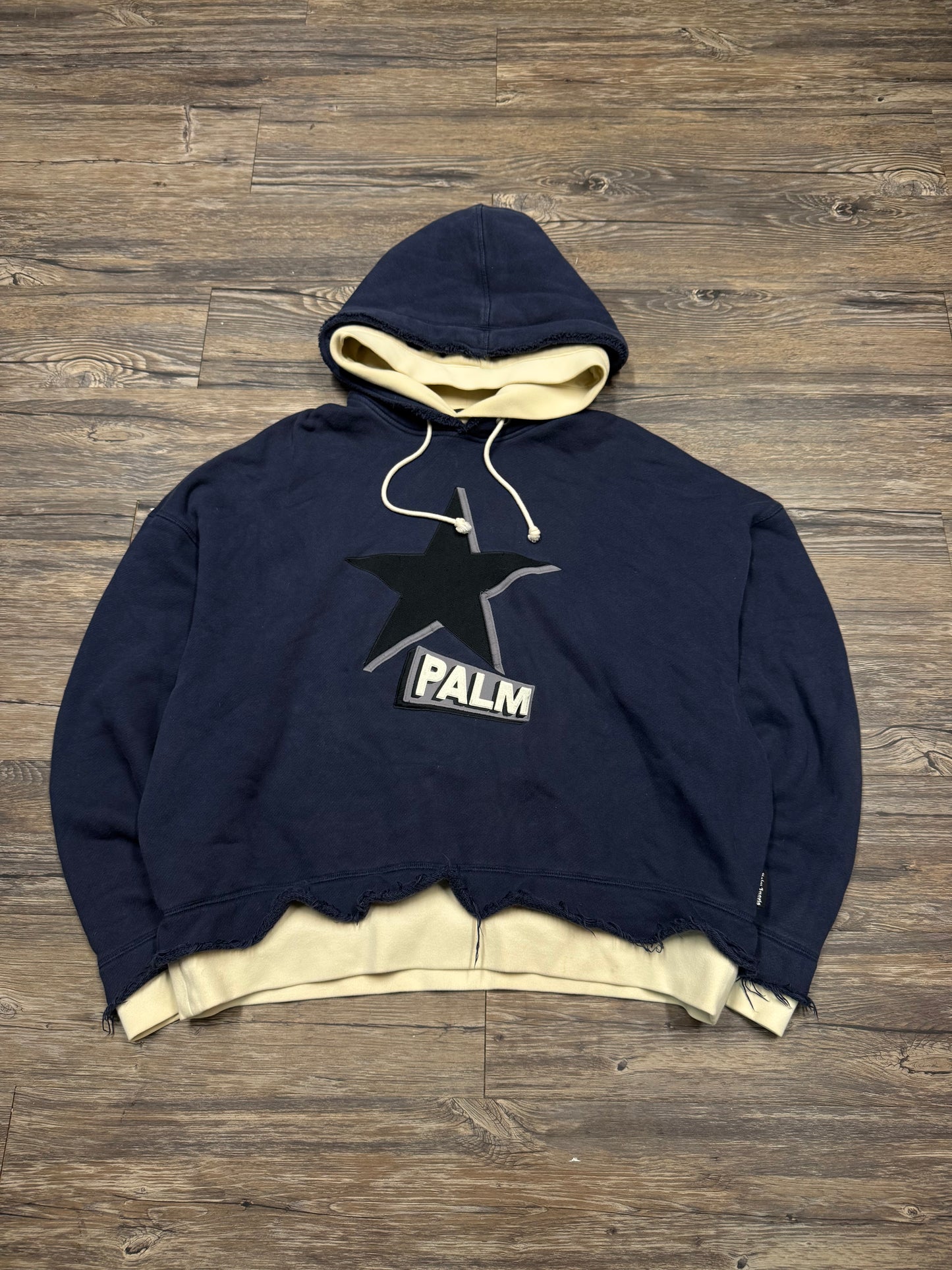 PALM ANGELS DOUBLE HOODED LAYERED SWEATSHIRT (S)