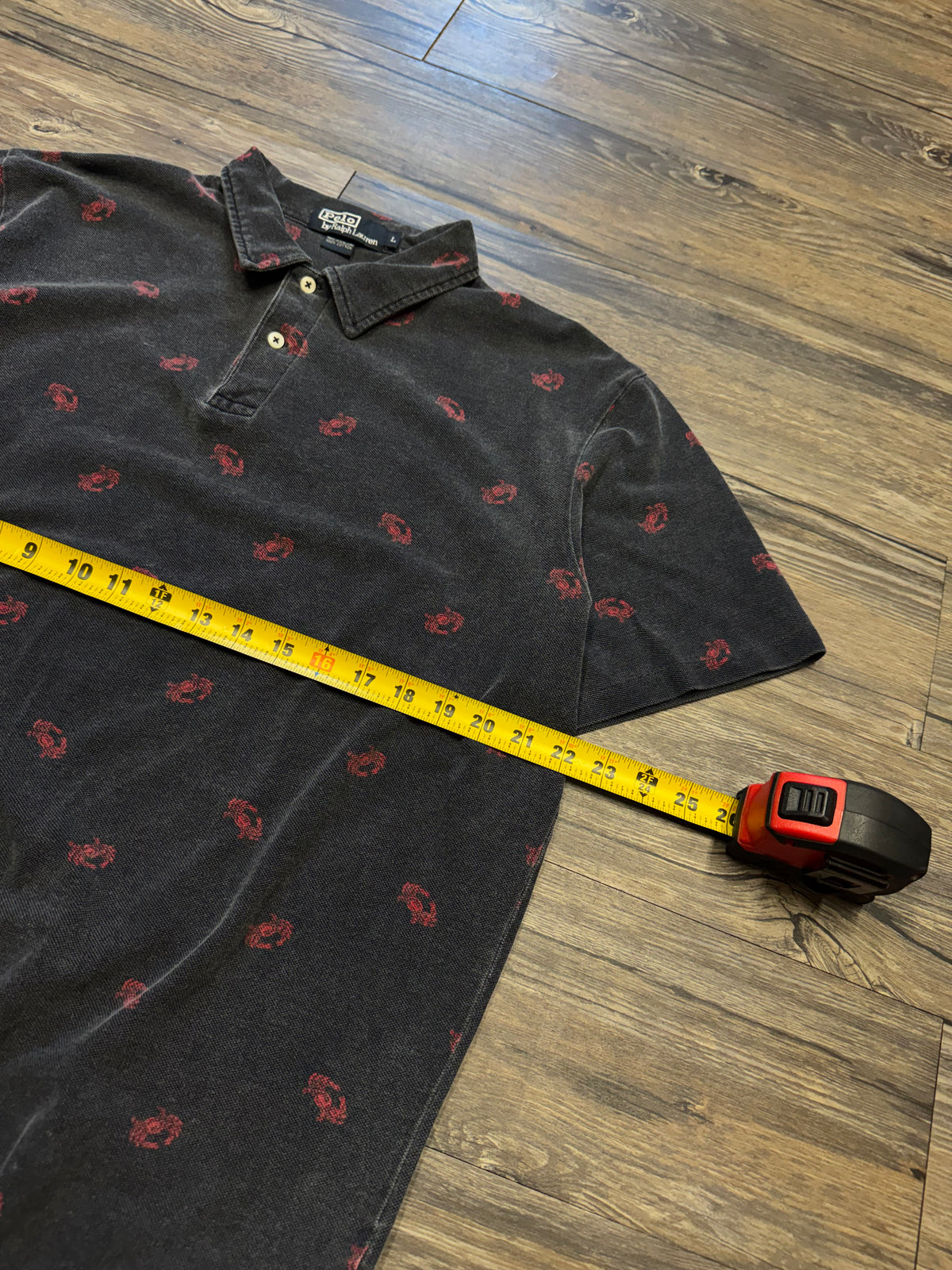POLO RALPH LAUREN RIBBED COTTON CRAB PRINT POLO (L)