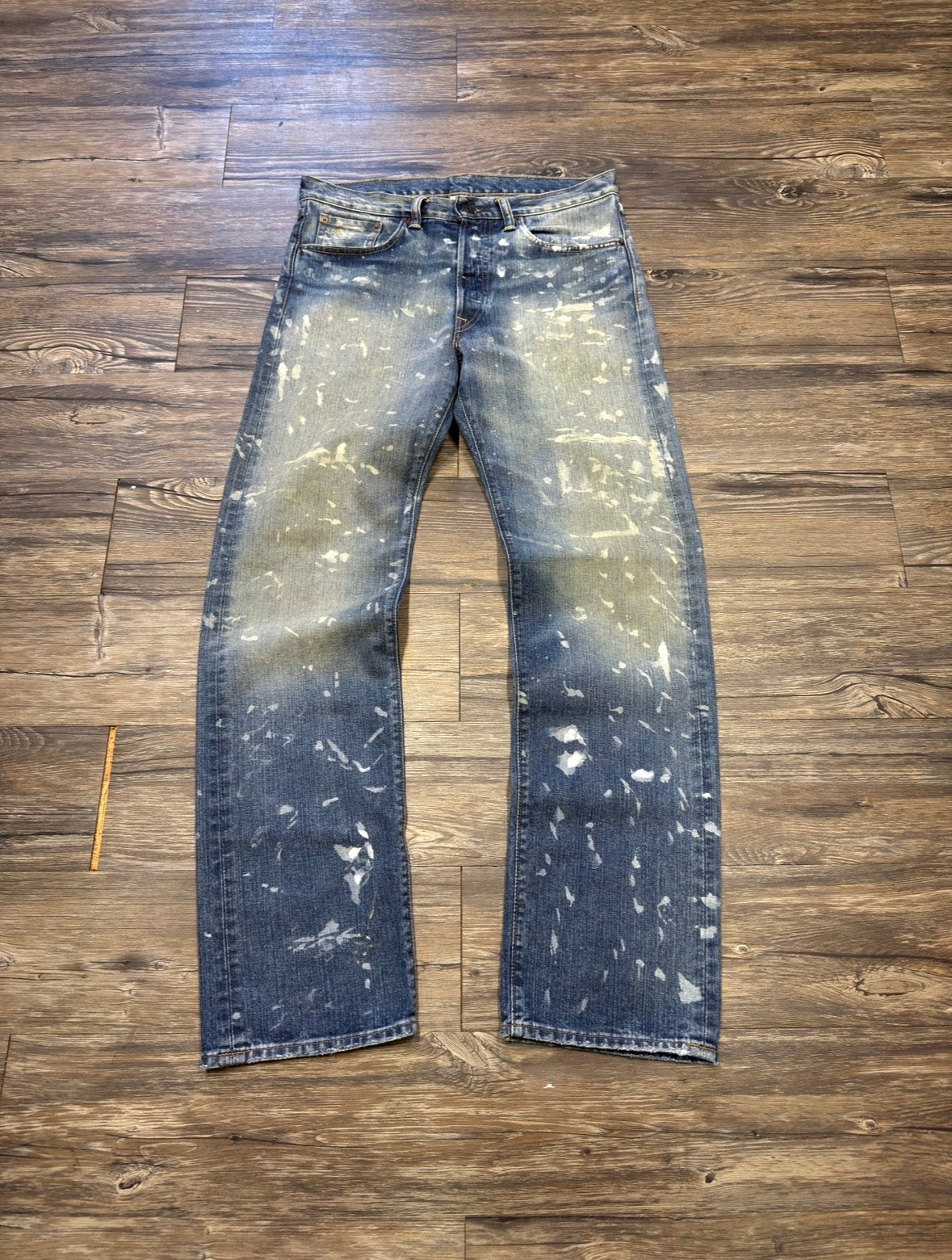 RRL PAINT SPLATTER STRAIGHT FIT DENIM (30)