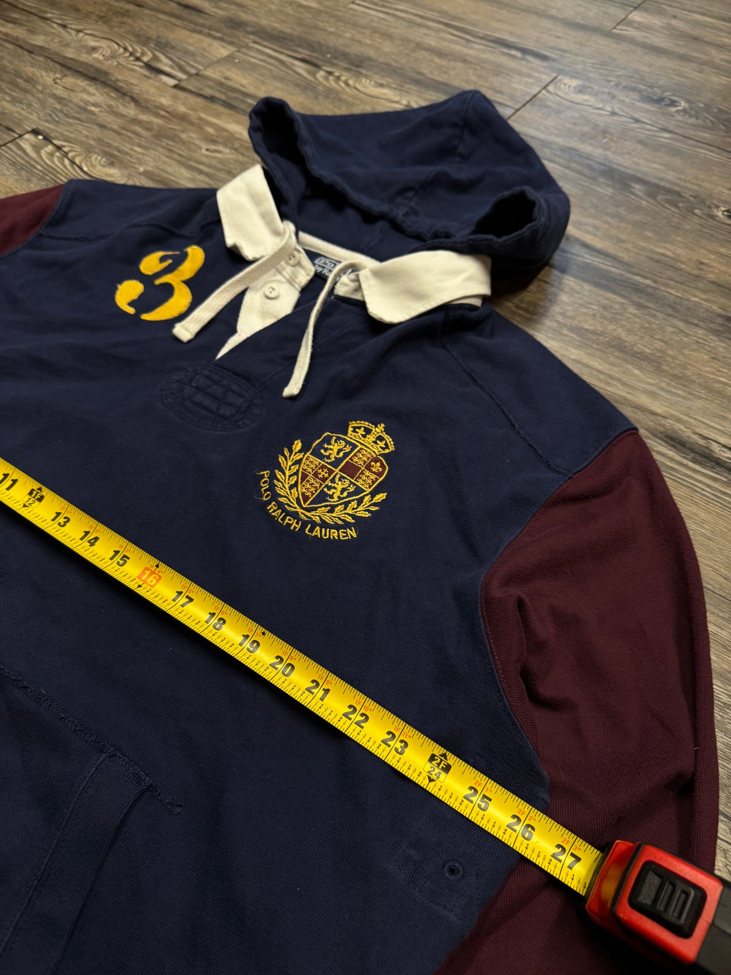 POLO RALPH LAUREN COLORBLOCK COLLARED HOODIE (XXL)