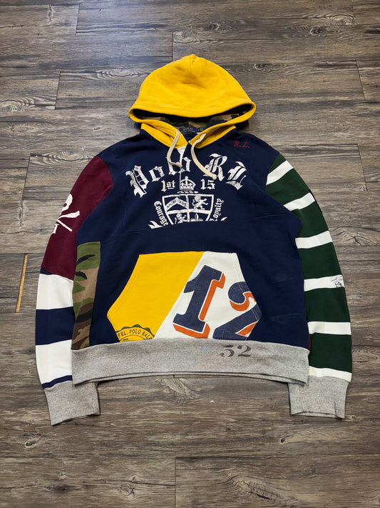 POLO RALPH LAUREN PATCHWORK SKULL RUGBY CAMO HOODIE (L)