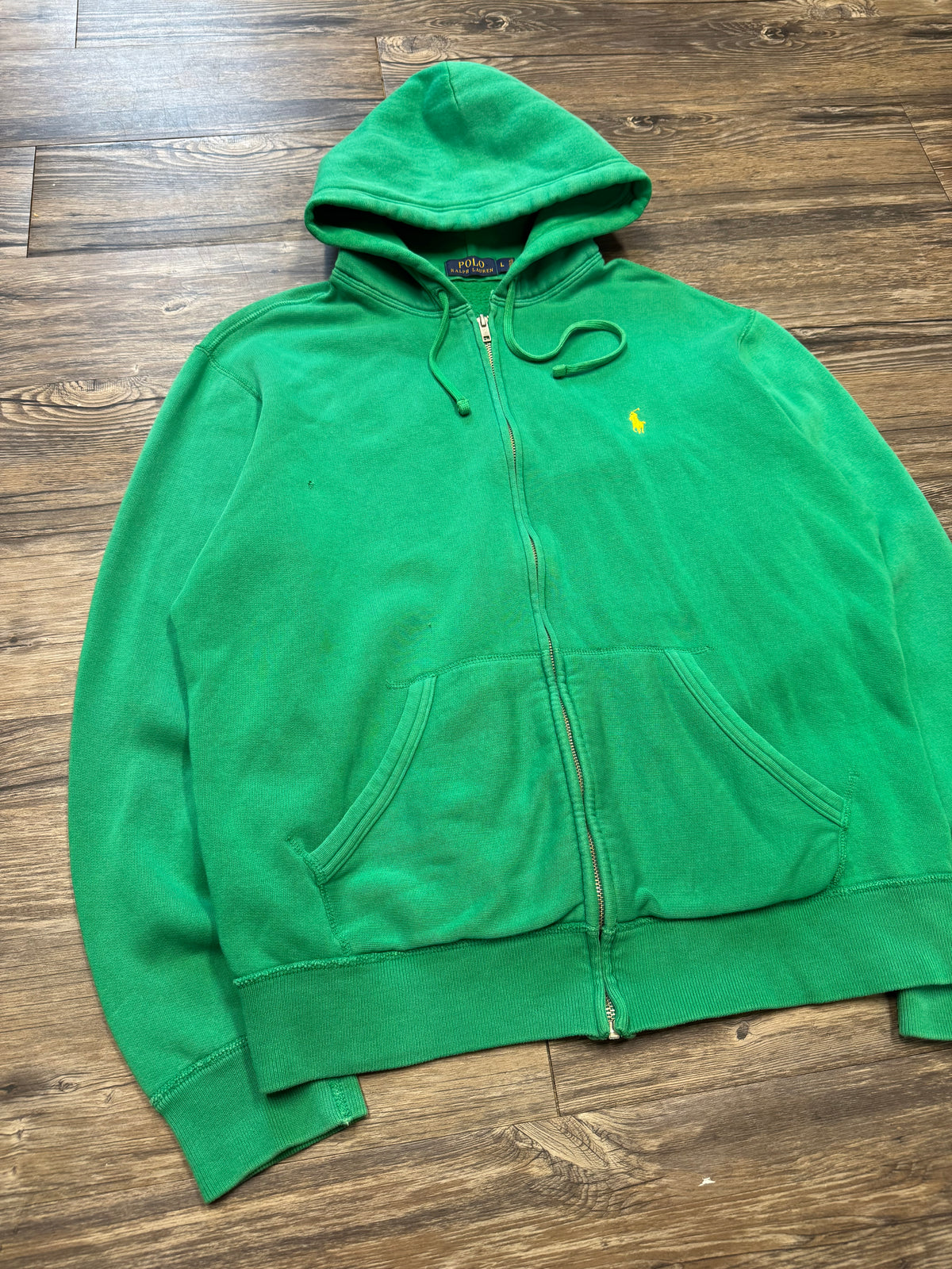 POLO RALPH LAUREN LUCKY GREEN CLASSIC ZIP UP HOODIE (L)