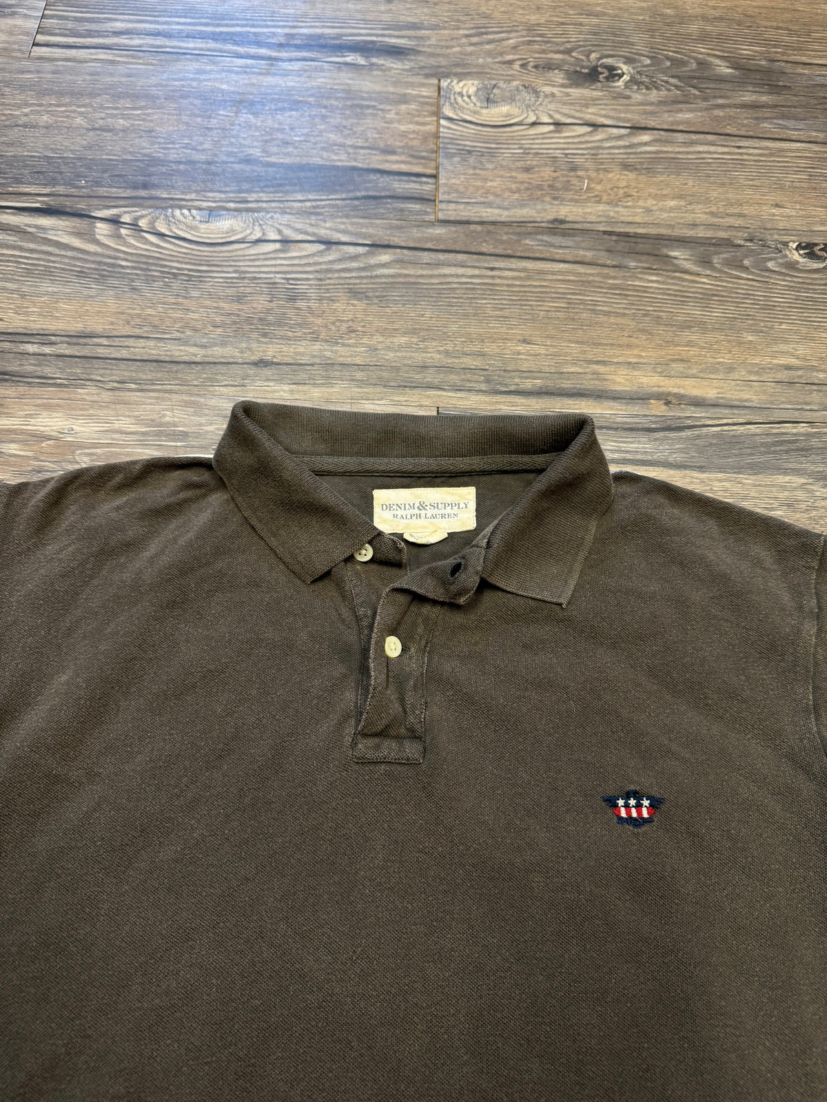 POLO RALPH LAUREN DENIM & SUPPLY DISTRESSED AMERICAN FLAG POLO (XXL)