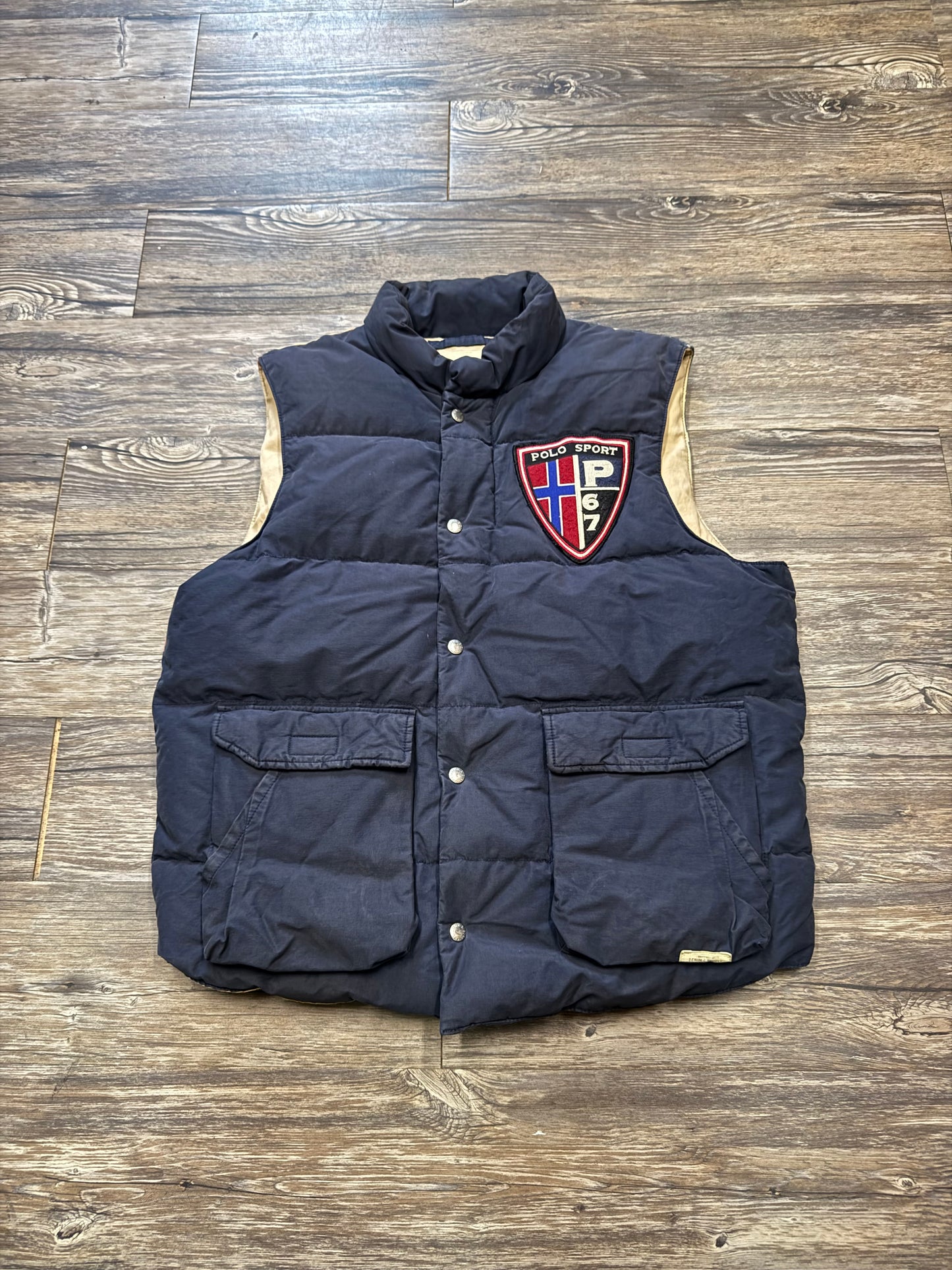 POLO RALPH LAUREN DENIM & SUPPLY AMERICAN FLAG PUFFER VEST (L)