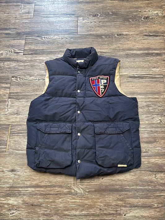 POLO RALPH LAUREN DENIM & SUPPLY AMERICAN FLAG PUFFER VEST (L)
