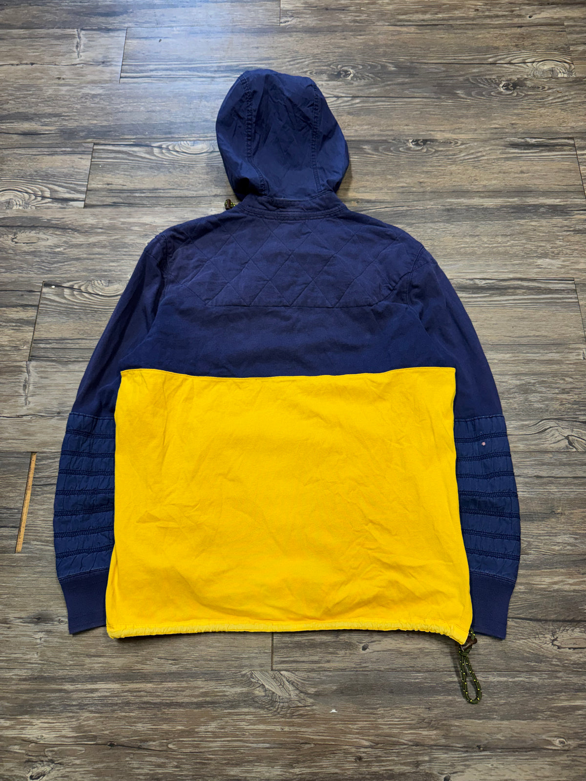 POLO RALPH LAUREN TWO TONE QUARTER BUTTON UP HOODIE (L)