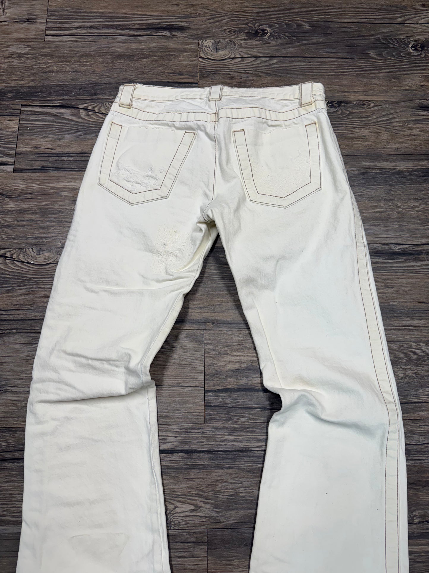 DIRK BIKKEMBERGS WHITE BOOTCUT JEANS (32)