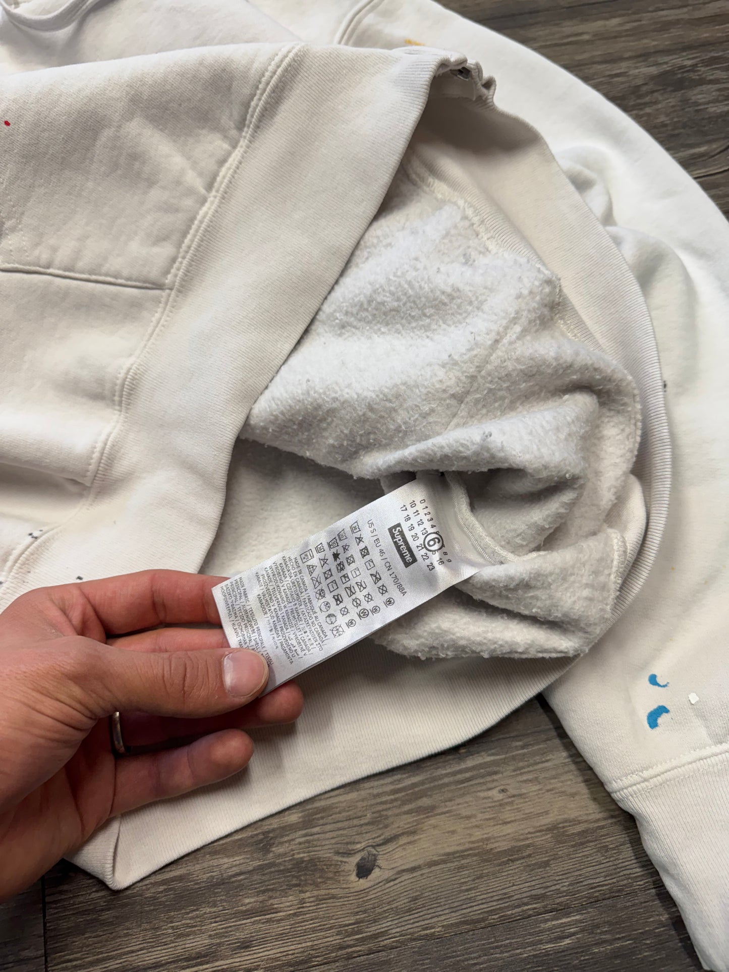 SUPREME MAISON MARGIELA MM6 WHITE BOX LOGO ZIP-UP (S)