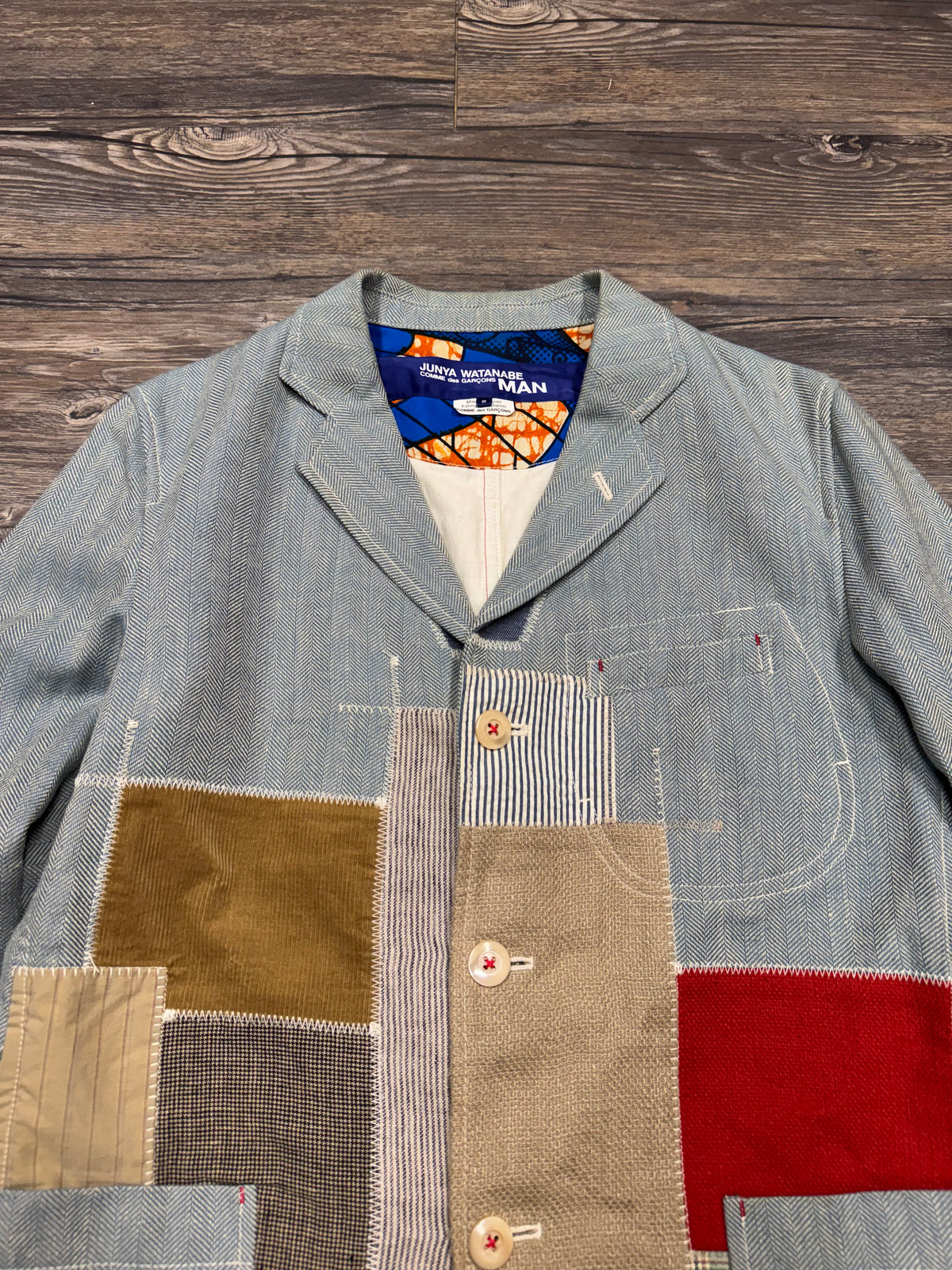 JUNYA WATANABE SS16 PATCHWORK LINEN BLAZER (S)