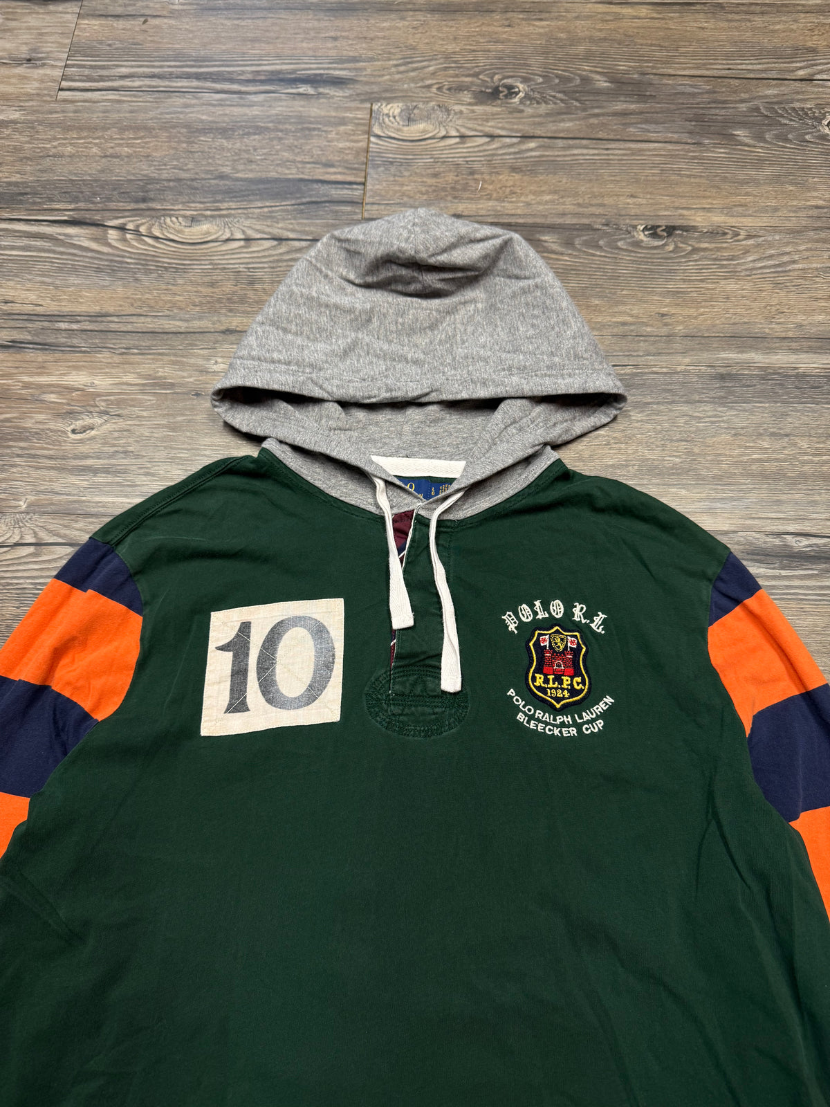 POLO RALPH LAUREN STRIPED BIG PONY RUGBY LONGSLEEVE SHIRT (M)