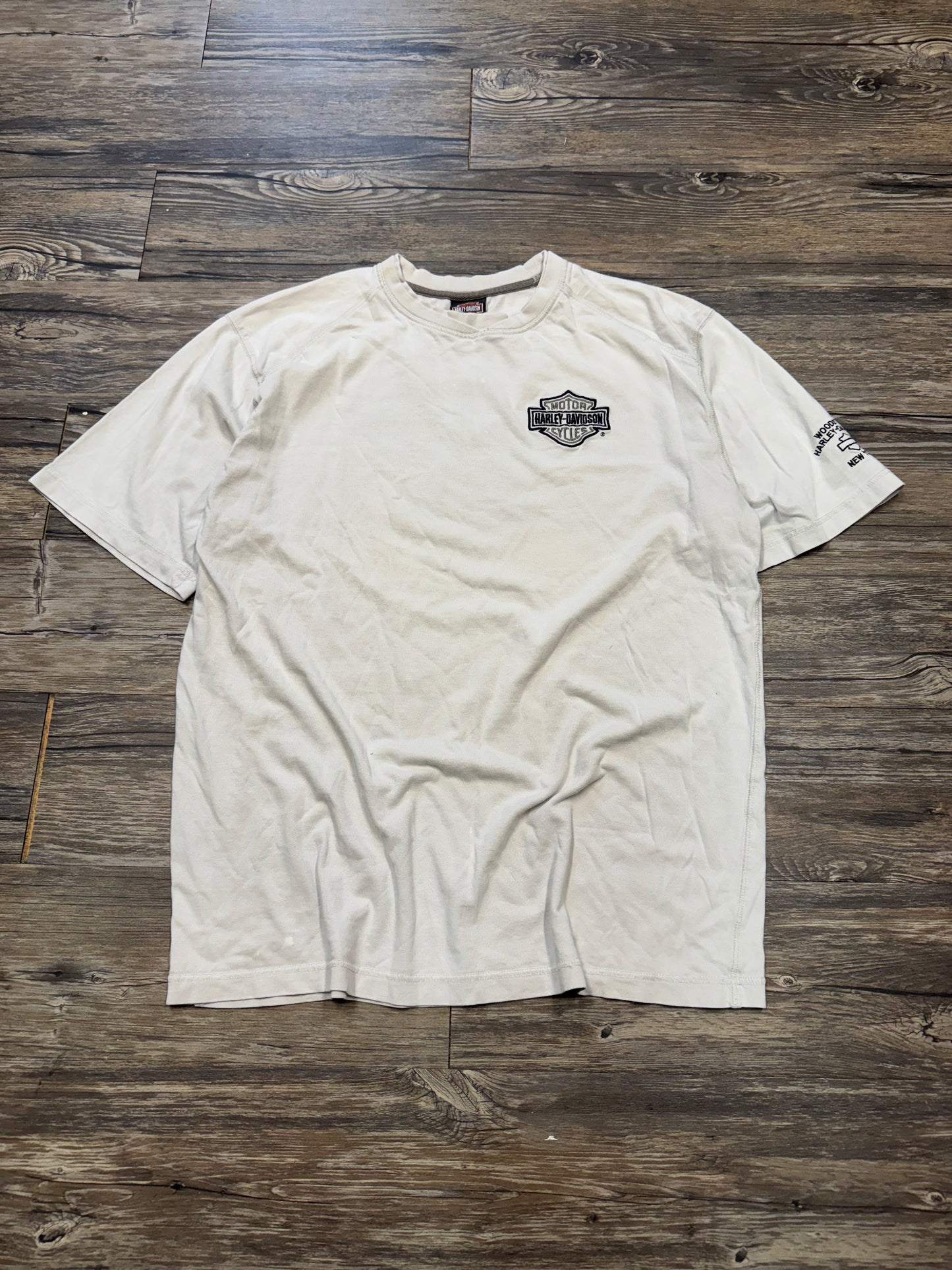 HARLEY DAVIDSON DISTRESSED BOXY EMBROIDERED T-SHIRT (L)